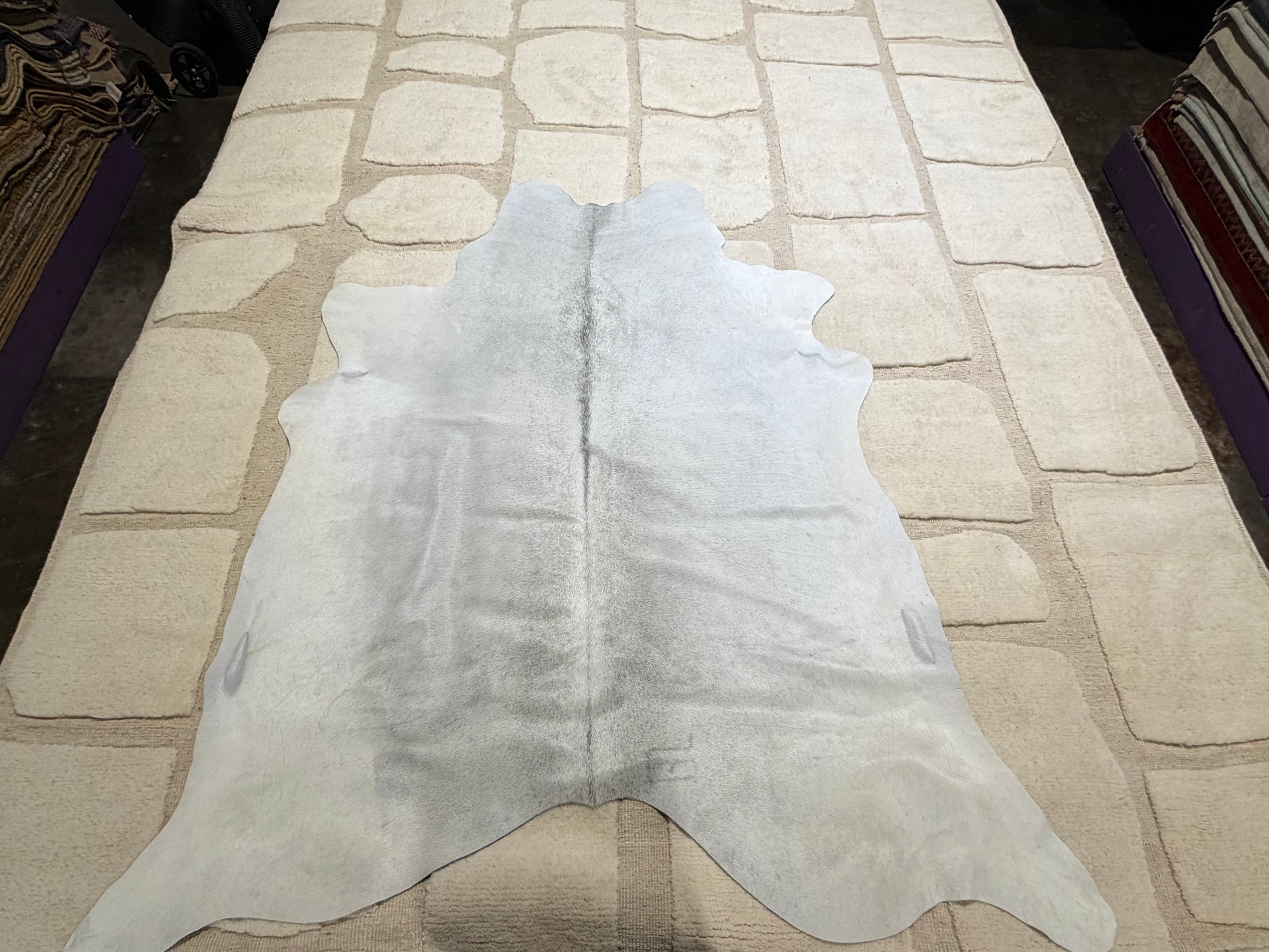 Solid White 5.3x6 Cowhide Rug