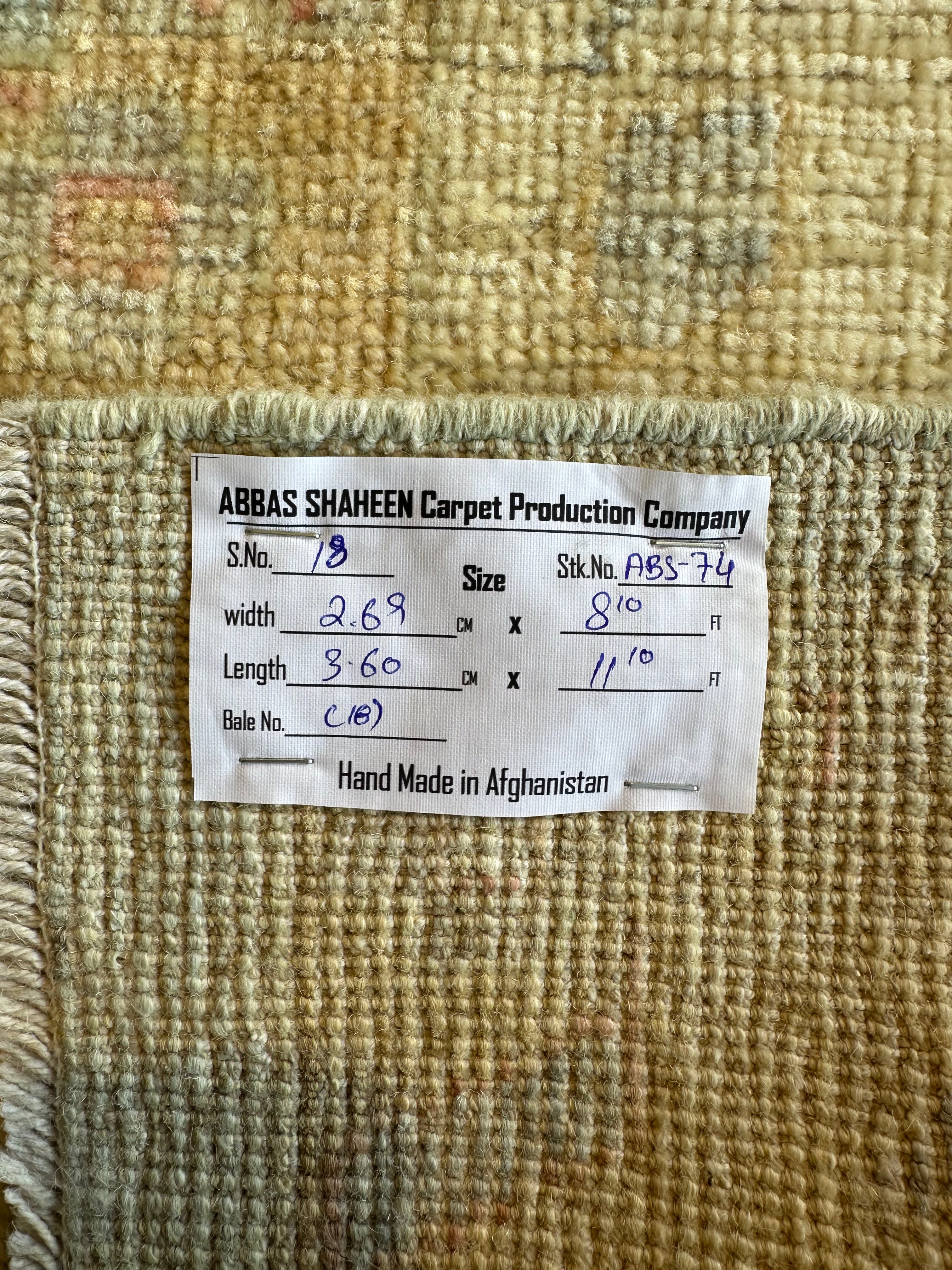 Marlaina Mah 8.10x11.10 Whitewashed Afghani Oushak Rug