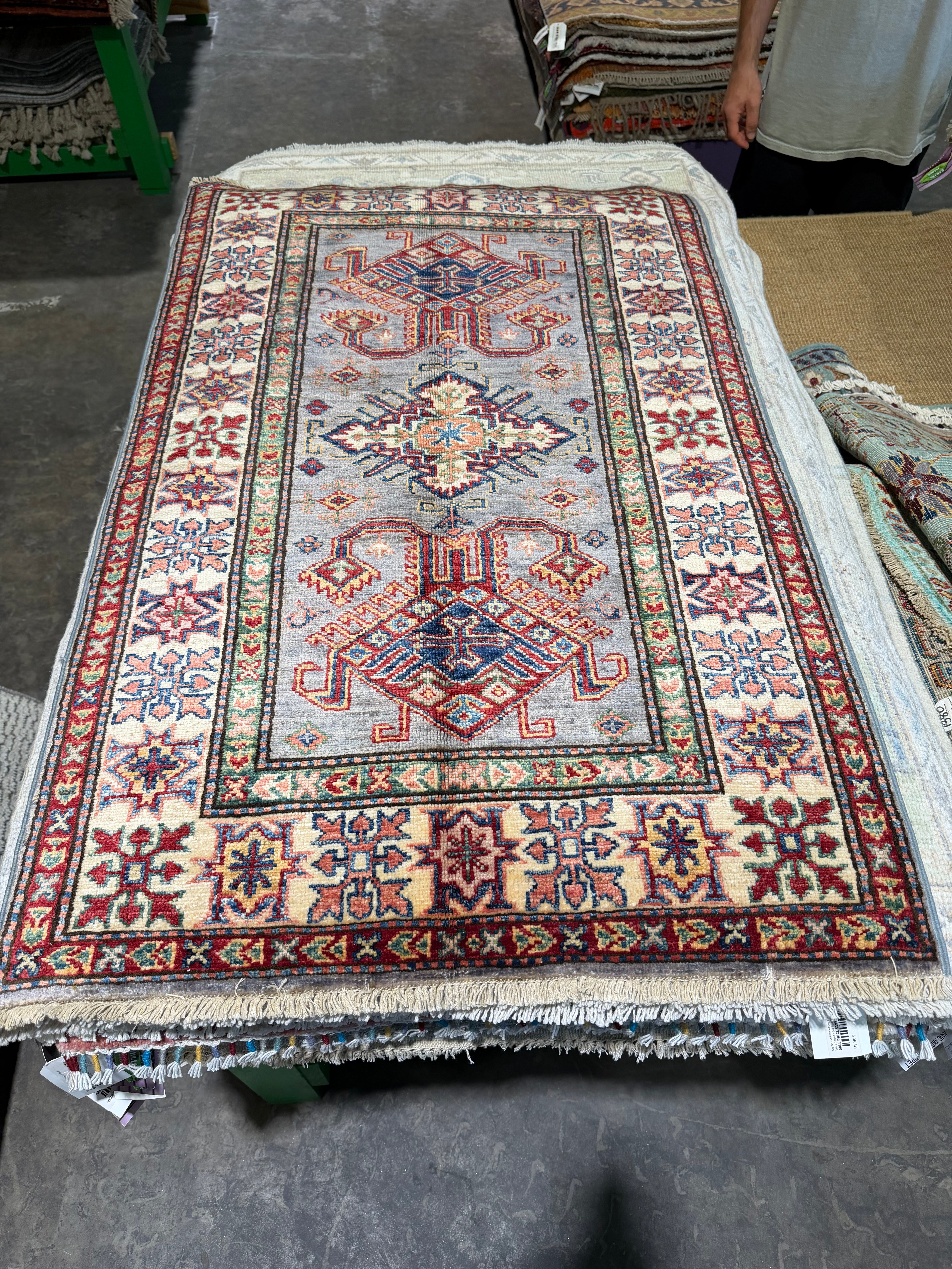 Lauri Hendler 2.8x4.2 Multicolor Afghani Kazak Rug