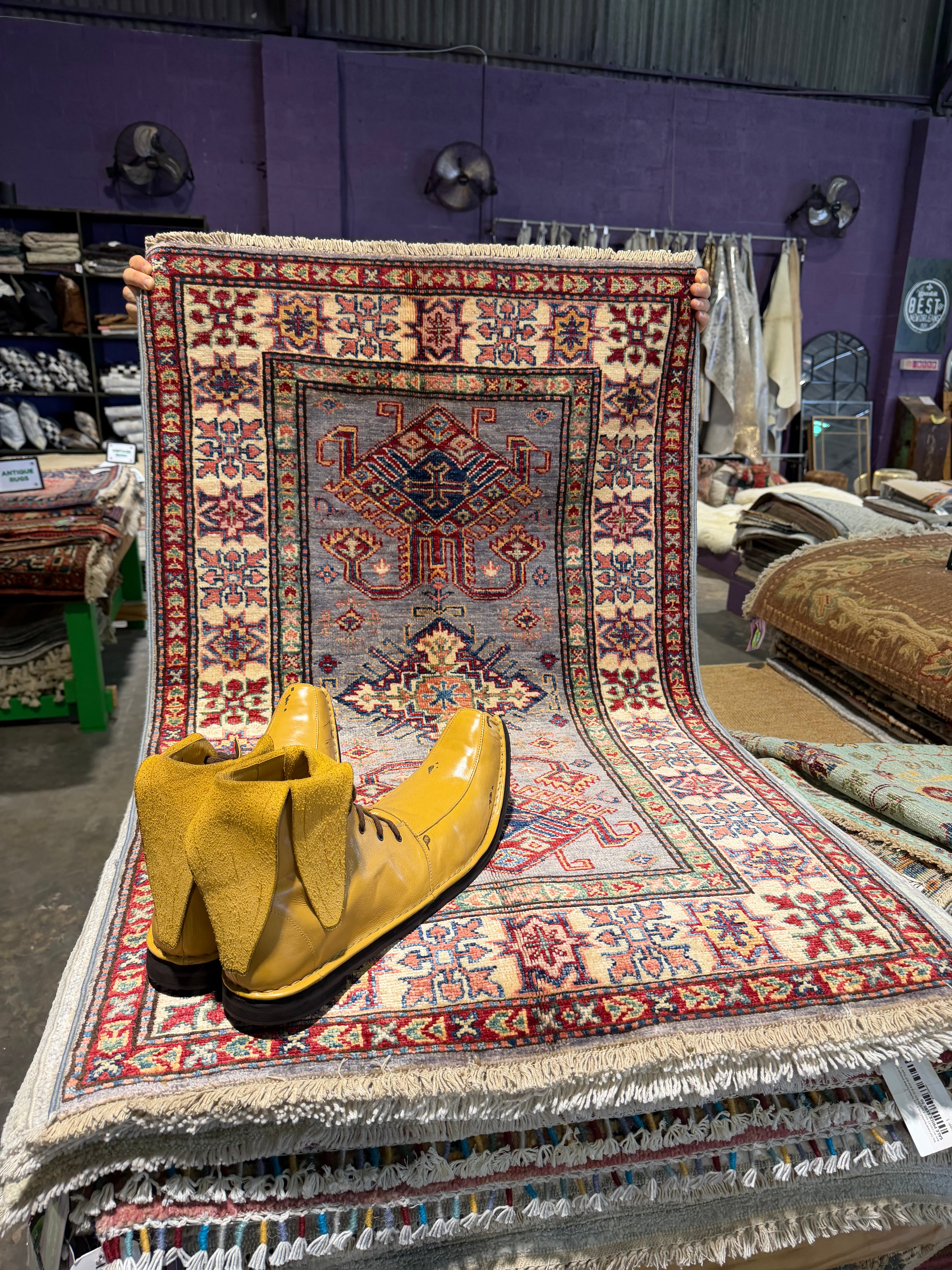 Lauri Hendler 2.8x4.2 Multicolor Afghani Kazak Rug