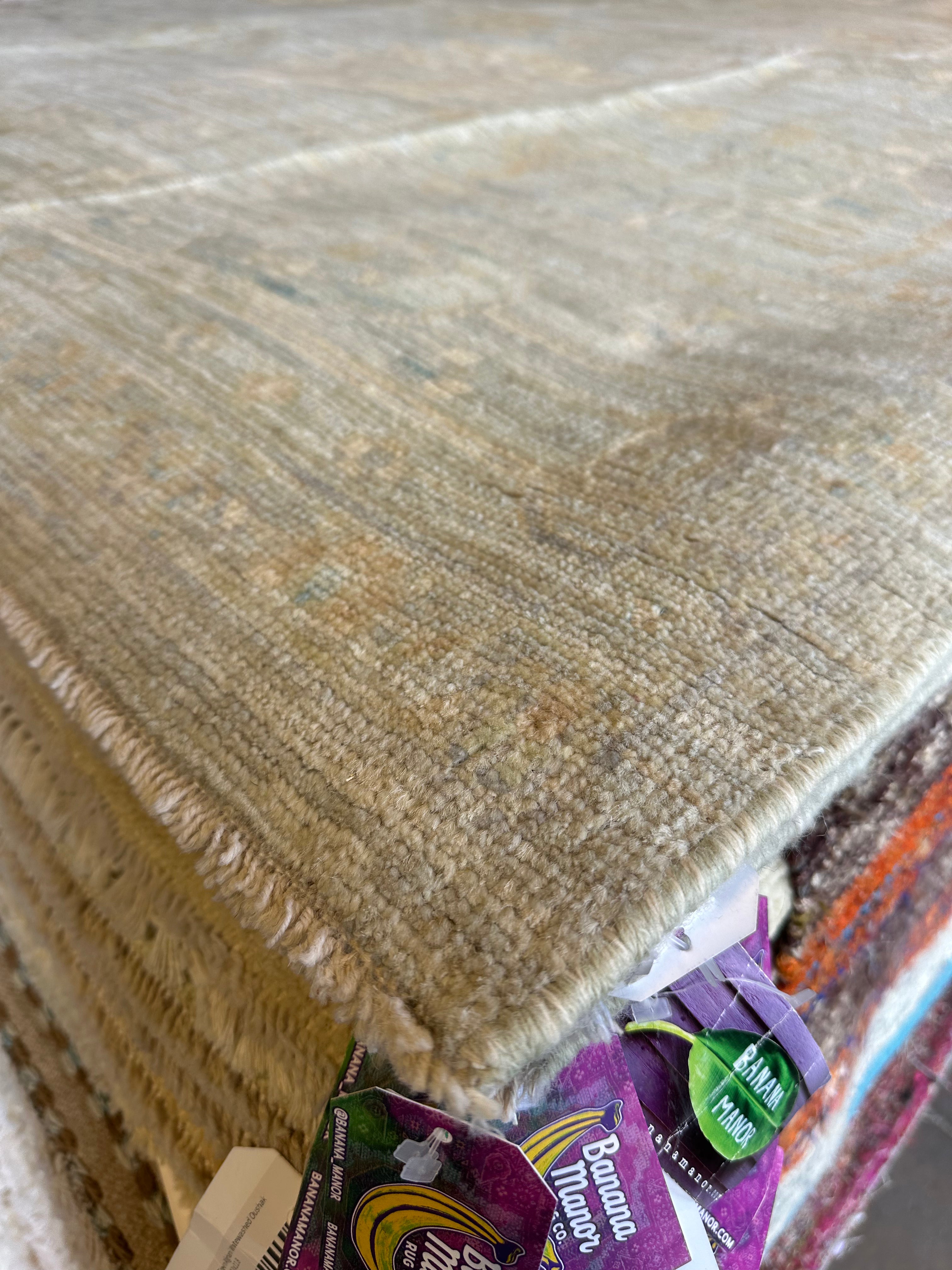 Dana Mahmood 8.9x11.10 Whitewash Afghani Oushak Rug