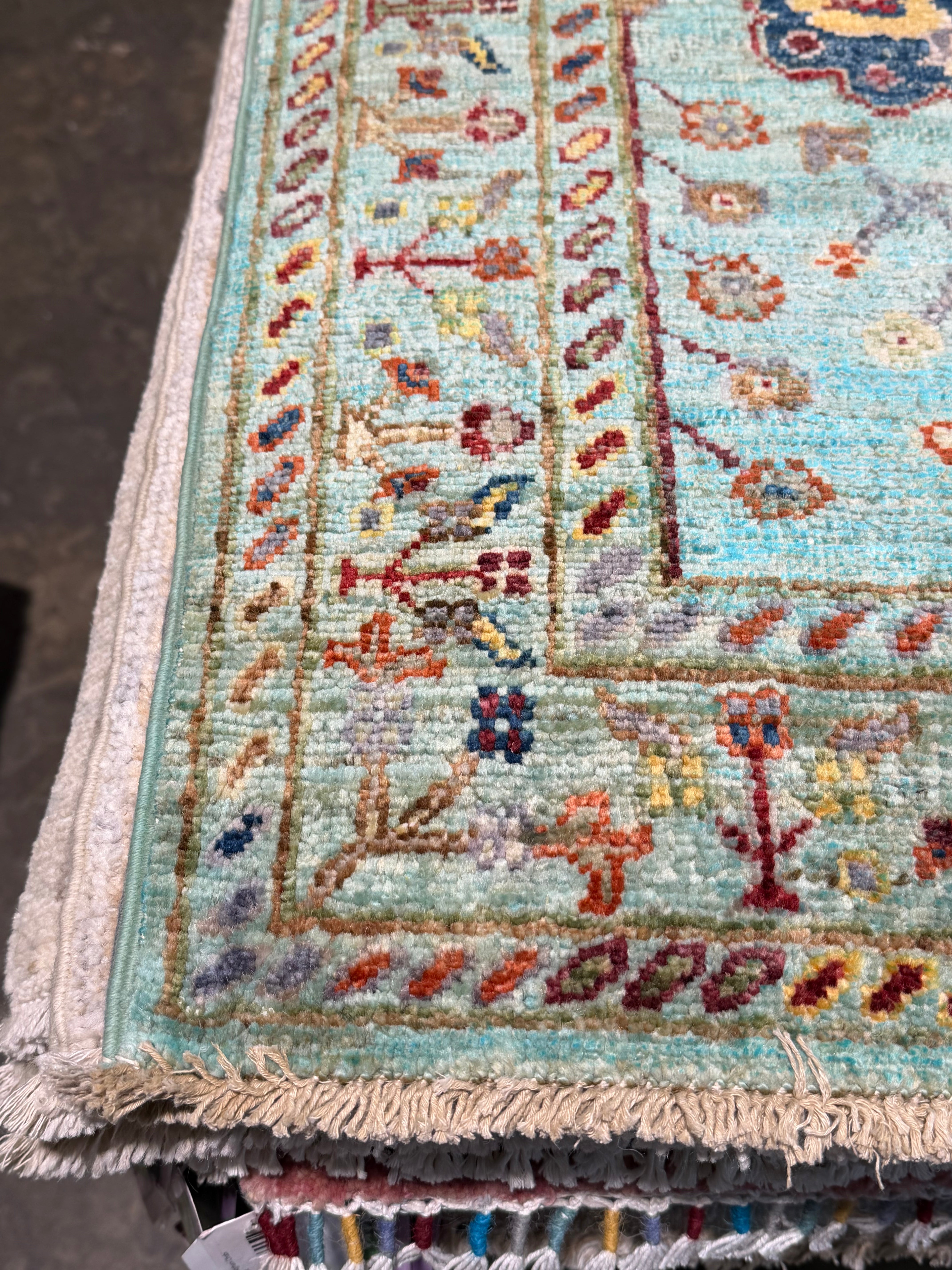 Mae Martin 2.8x4 Light Blue Afghani Sultani Rug