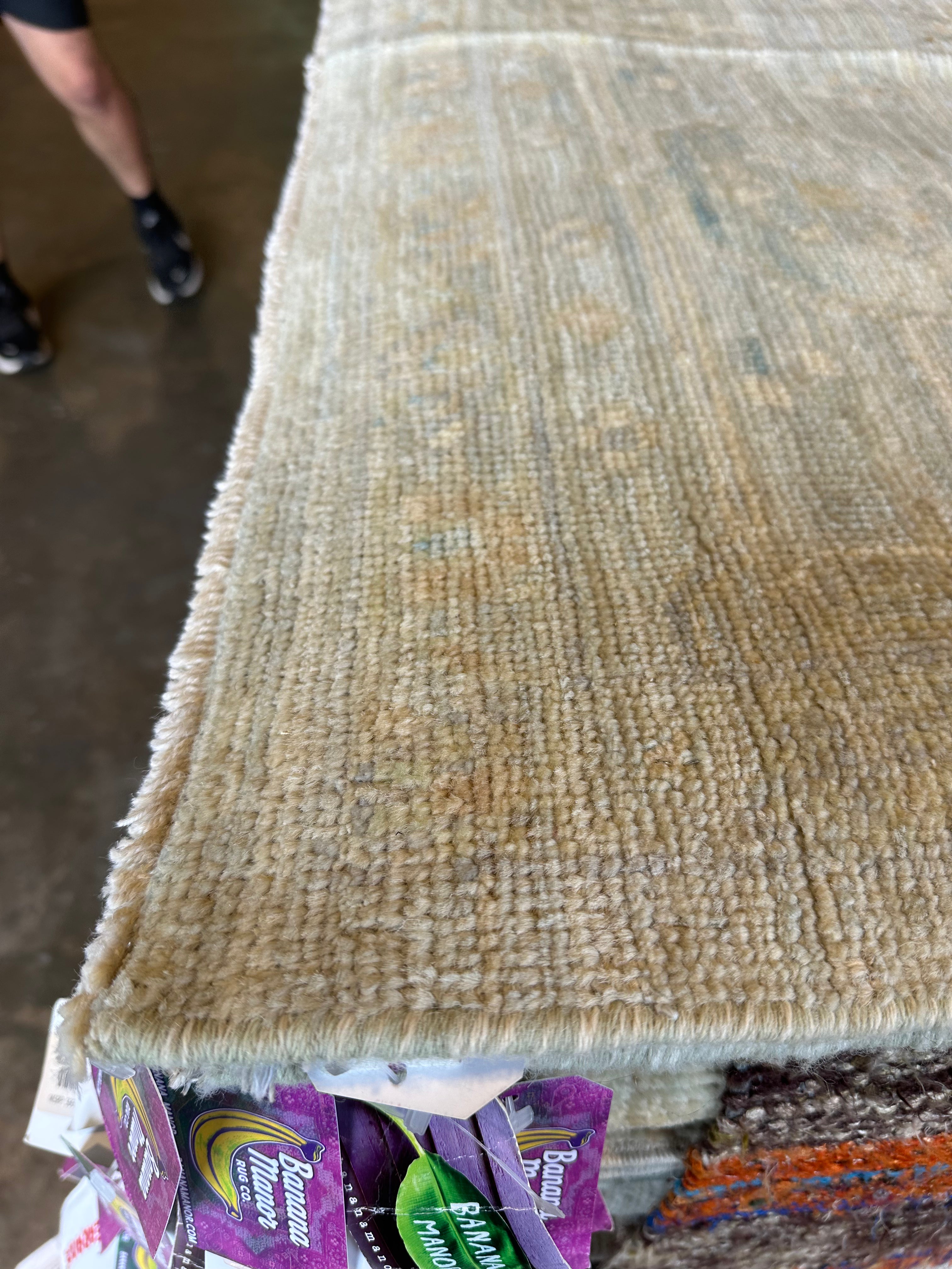 Dana Mahmood 8.9x11.10 Whitewash Afghani Oushak Rug