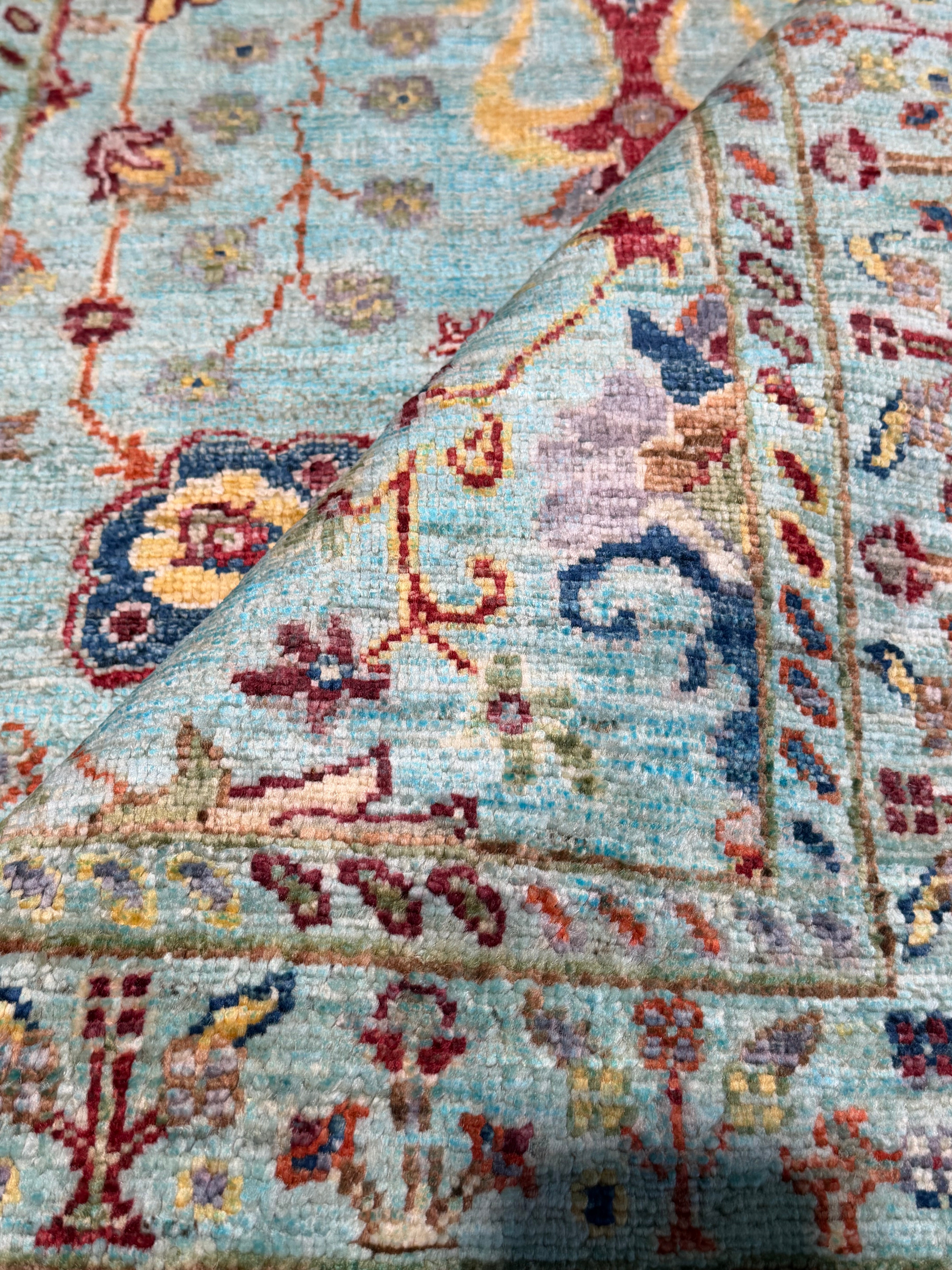 Mae Martin 2.8x4 Light Blue Afghani Sultani Rug