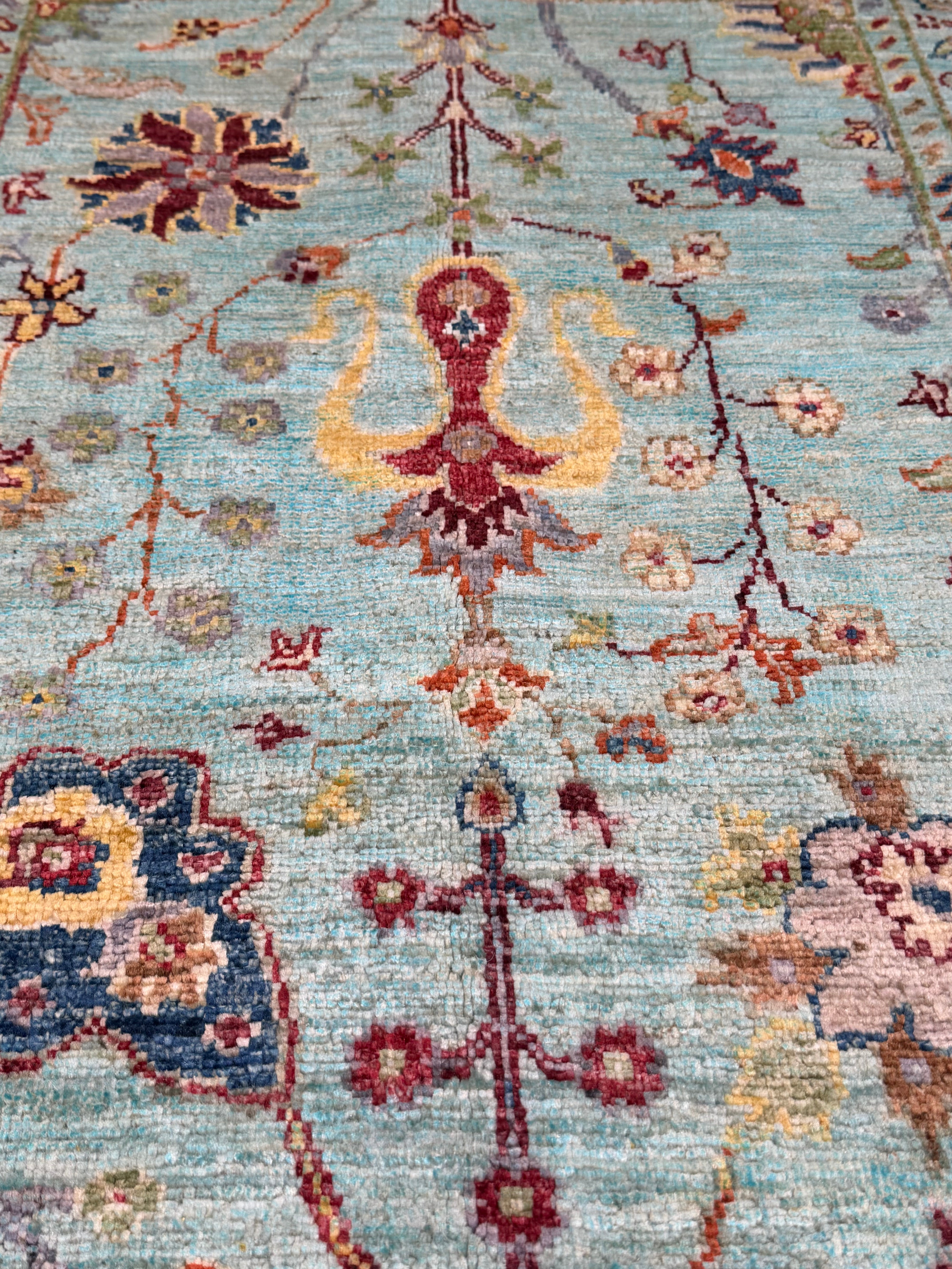 Mae Martin 2.8x4 Light Blue Afghani Sultani Rug
