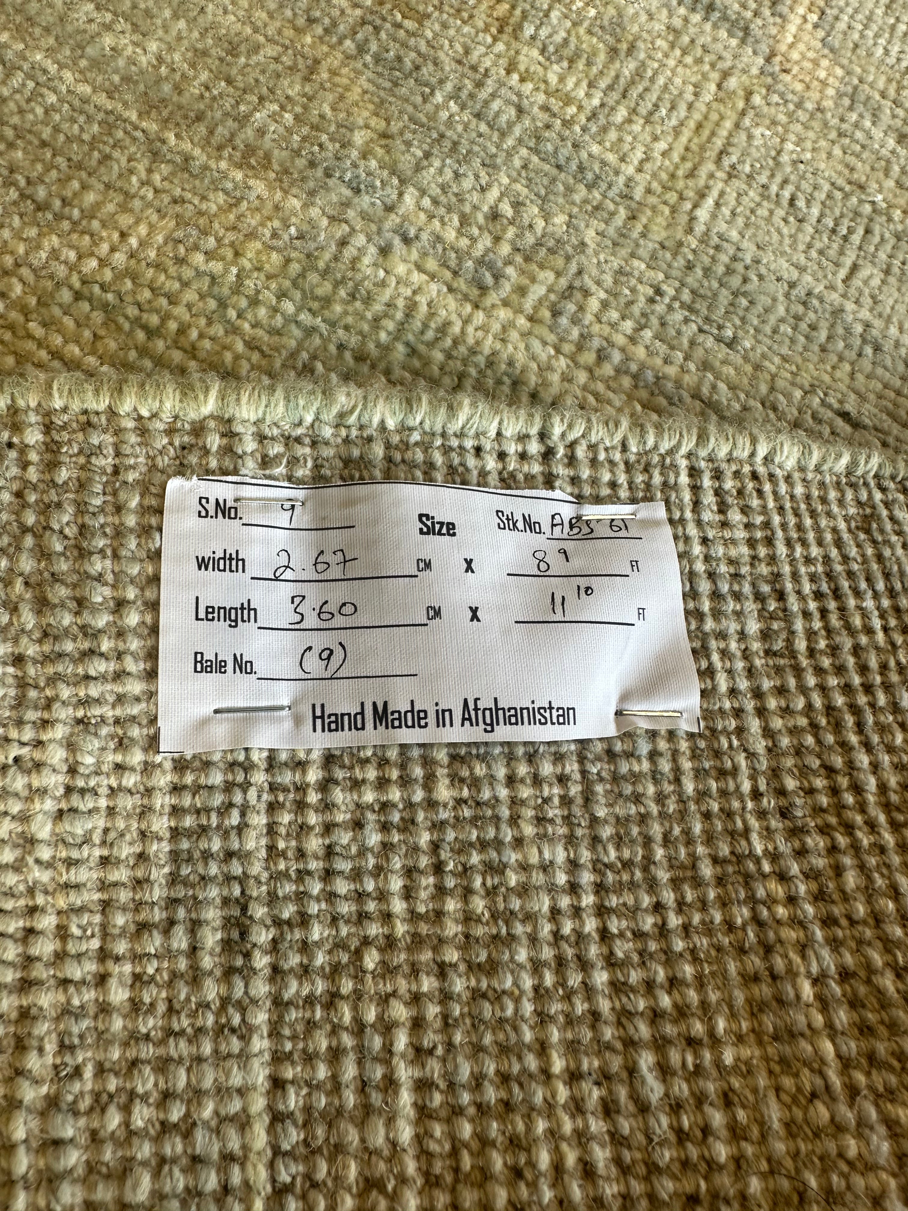Dana Mahmood 8.9x11.10 Whitewash Afghani Oushak Rug