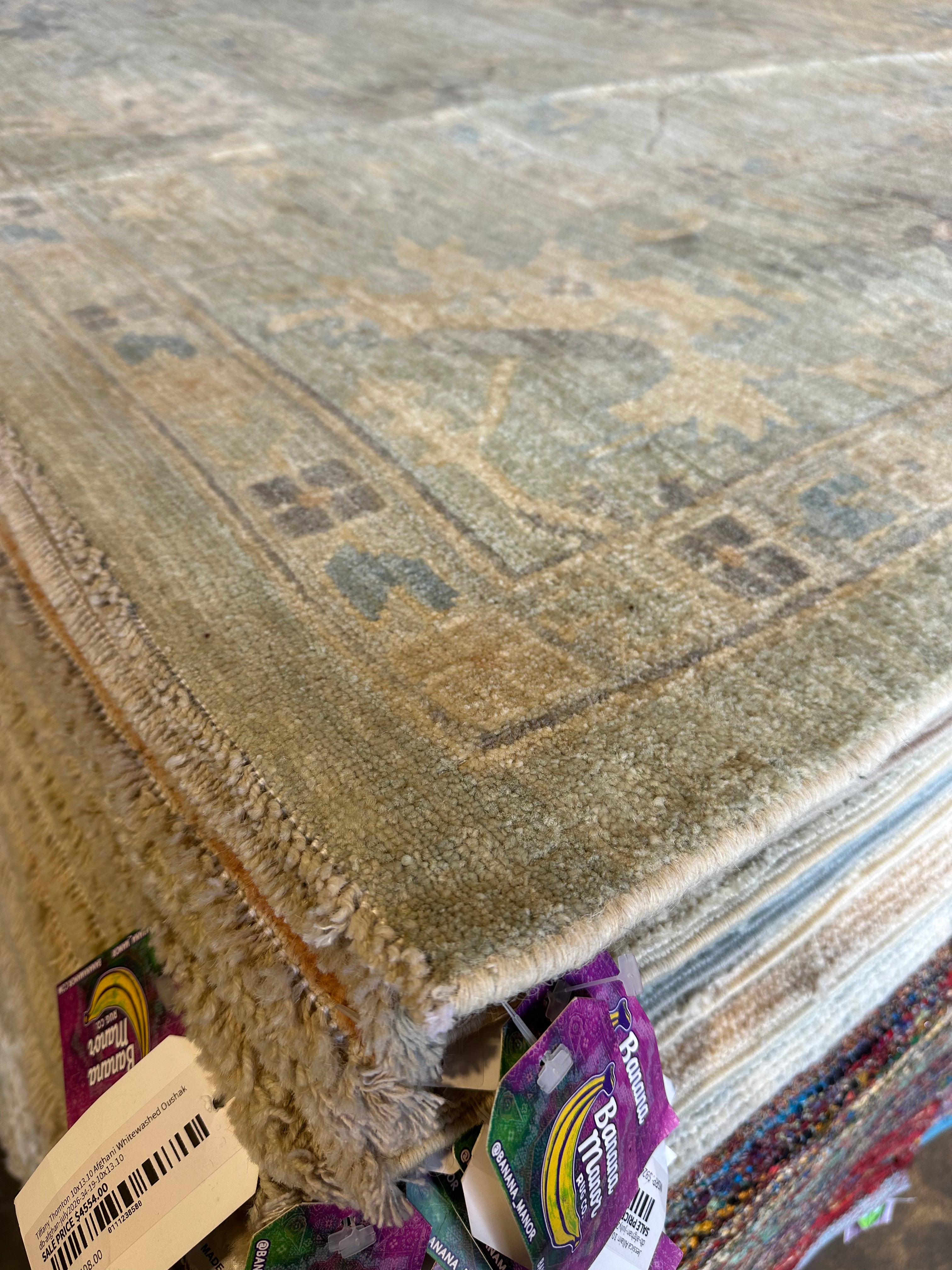 Lukita Maxwell 9.10x13.11 Whitewash Afghani Oushak Rug