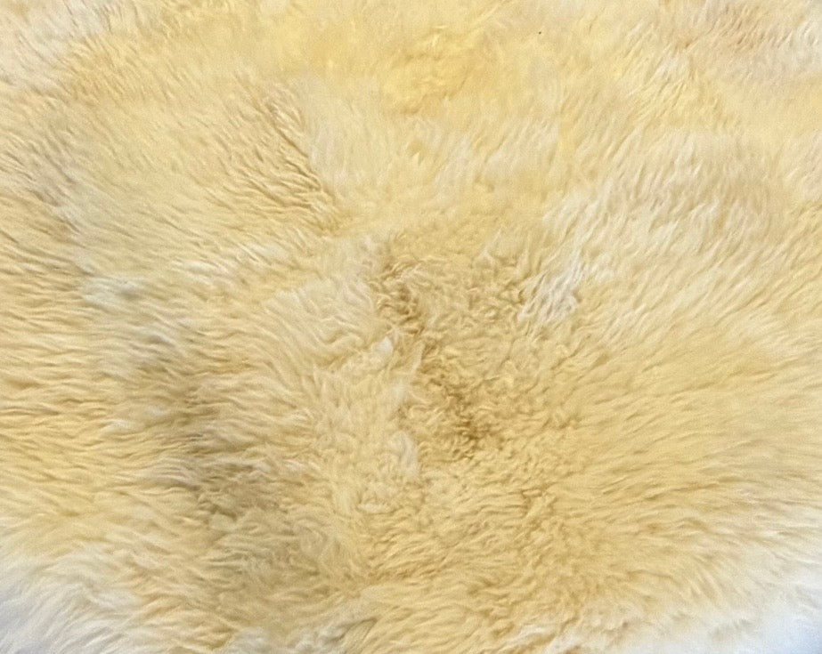 White Round Cowhide Rug