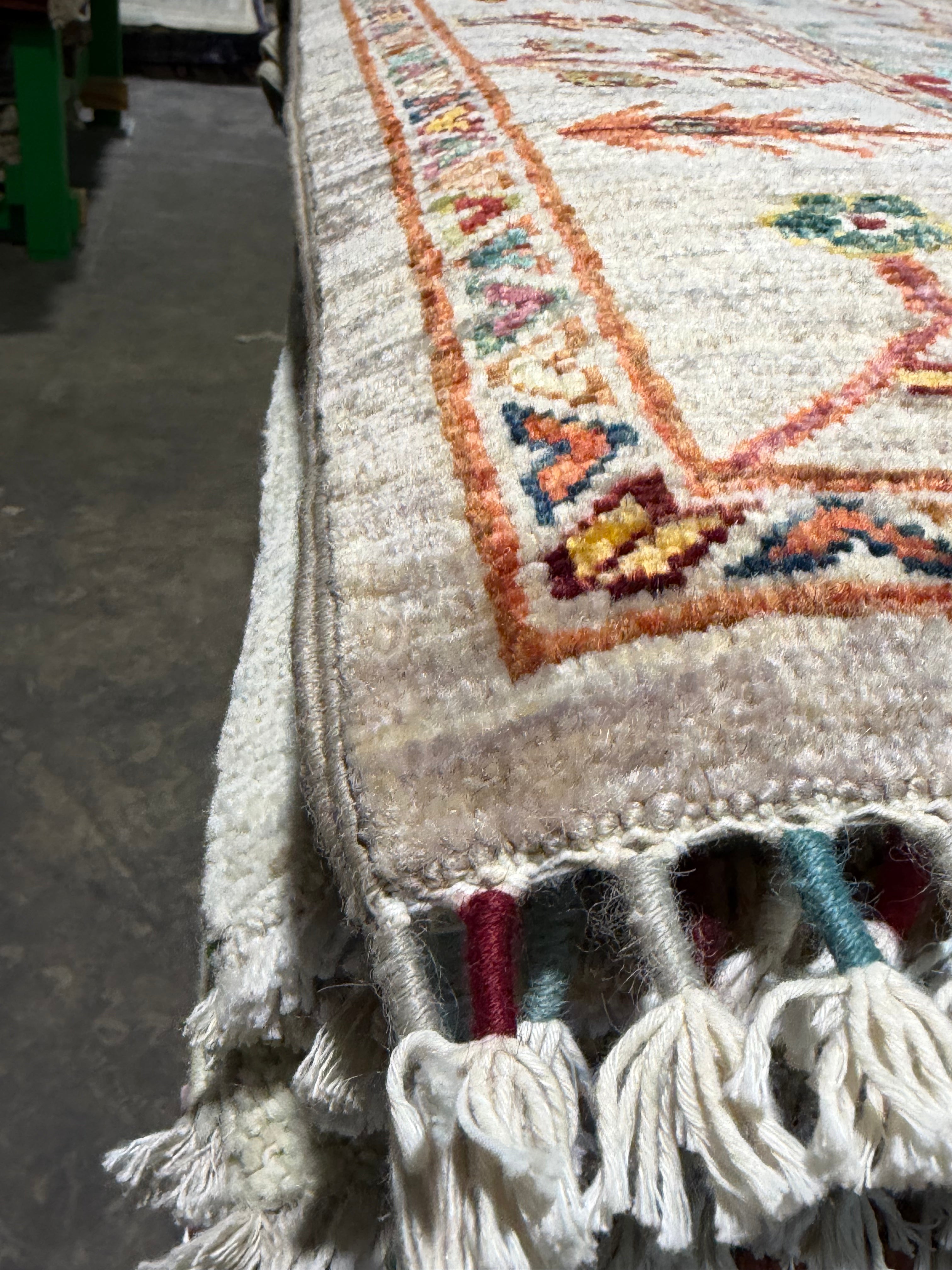 Amy 3.5x5.3 Multicolor Afghani Sultani Rug