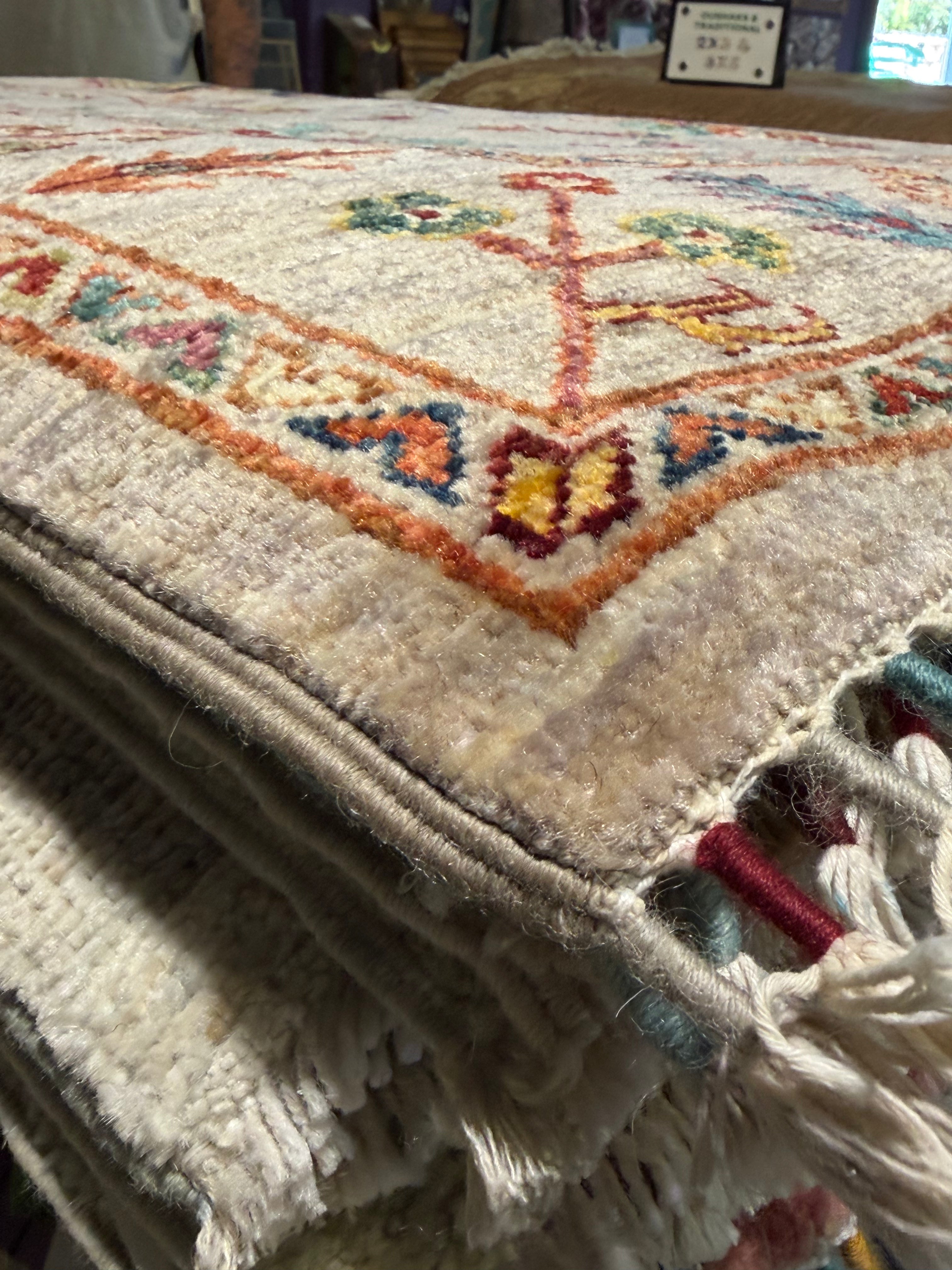 Amy 3.5x5.3 Multicolor Afghani Sultani Rug