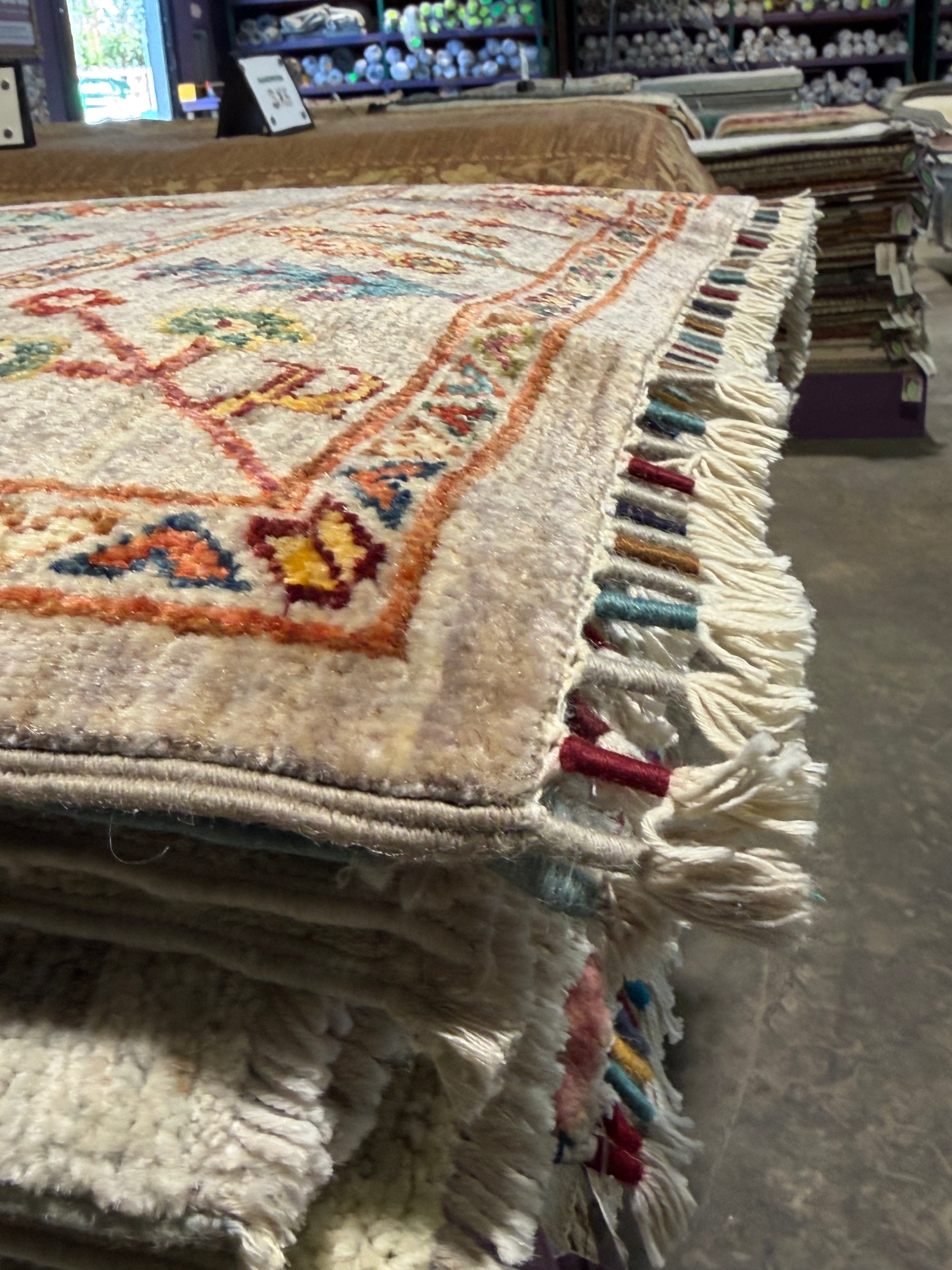 Amy 3.5x5.3 Multicolor Afghani Sultani Rug