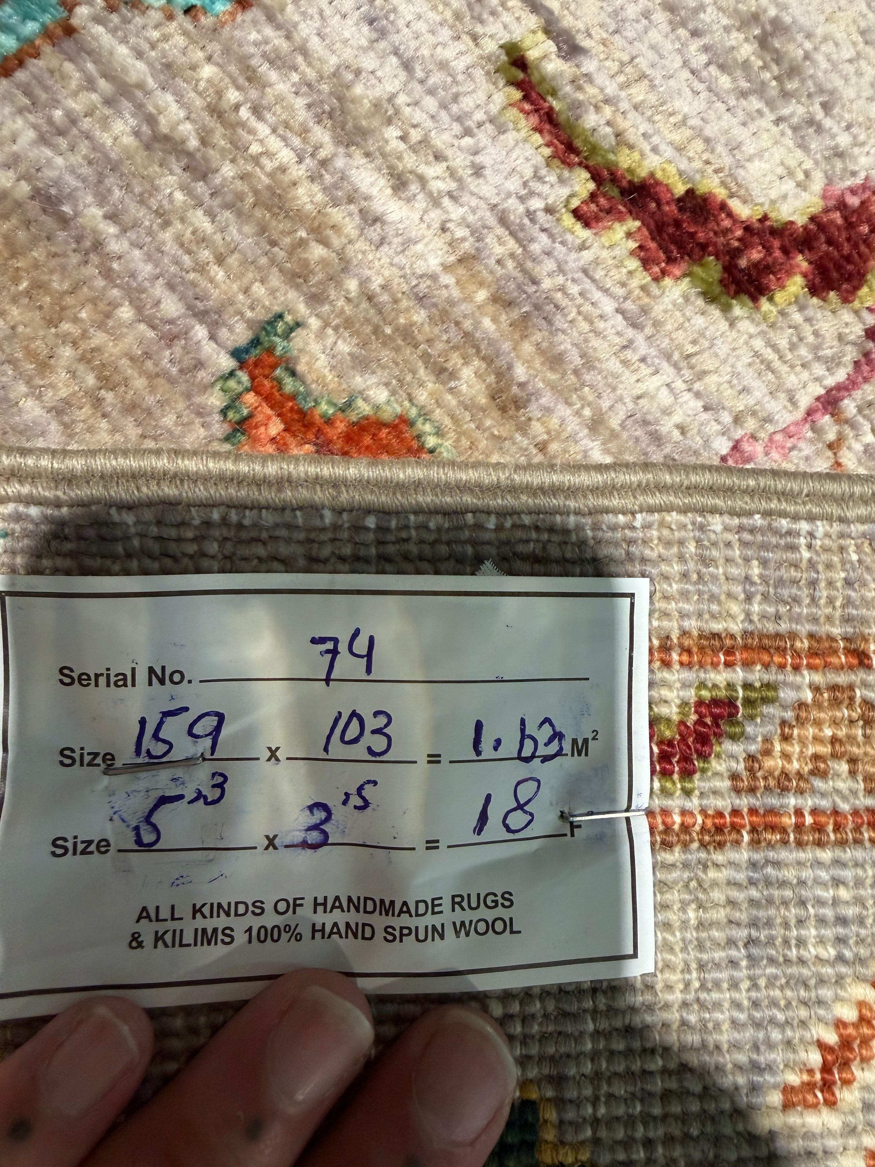 Amy 3.5x5.3 Multicolor Afghani Sultani Rug