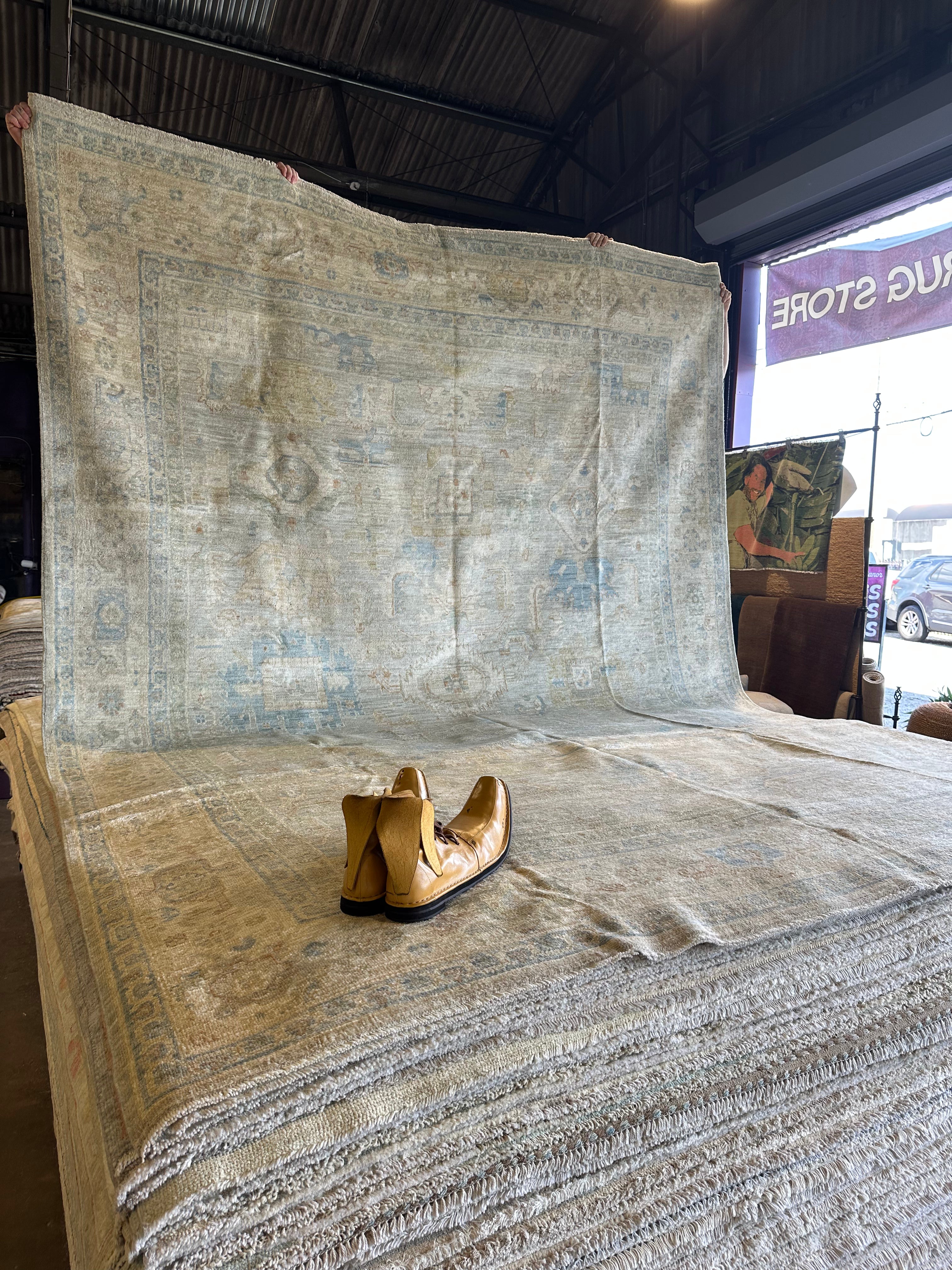 Krista Kosonen 9x11.8 Whitewash Afghani Oushak Rug