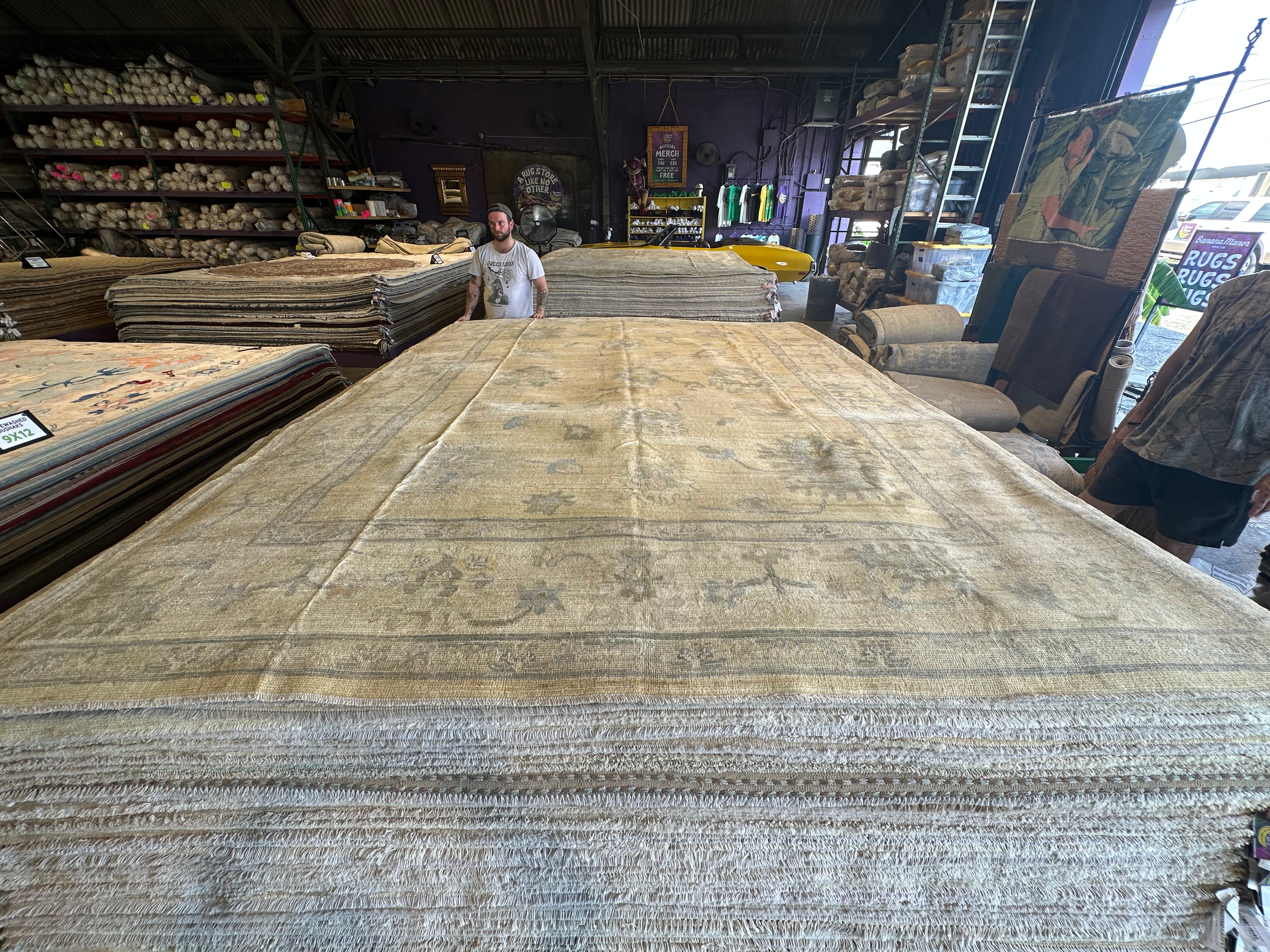 Lauren Smith 8.8x11.10 Whitewash Afghani Oushak Rug