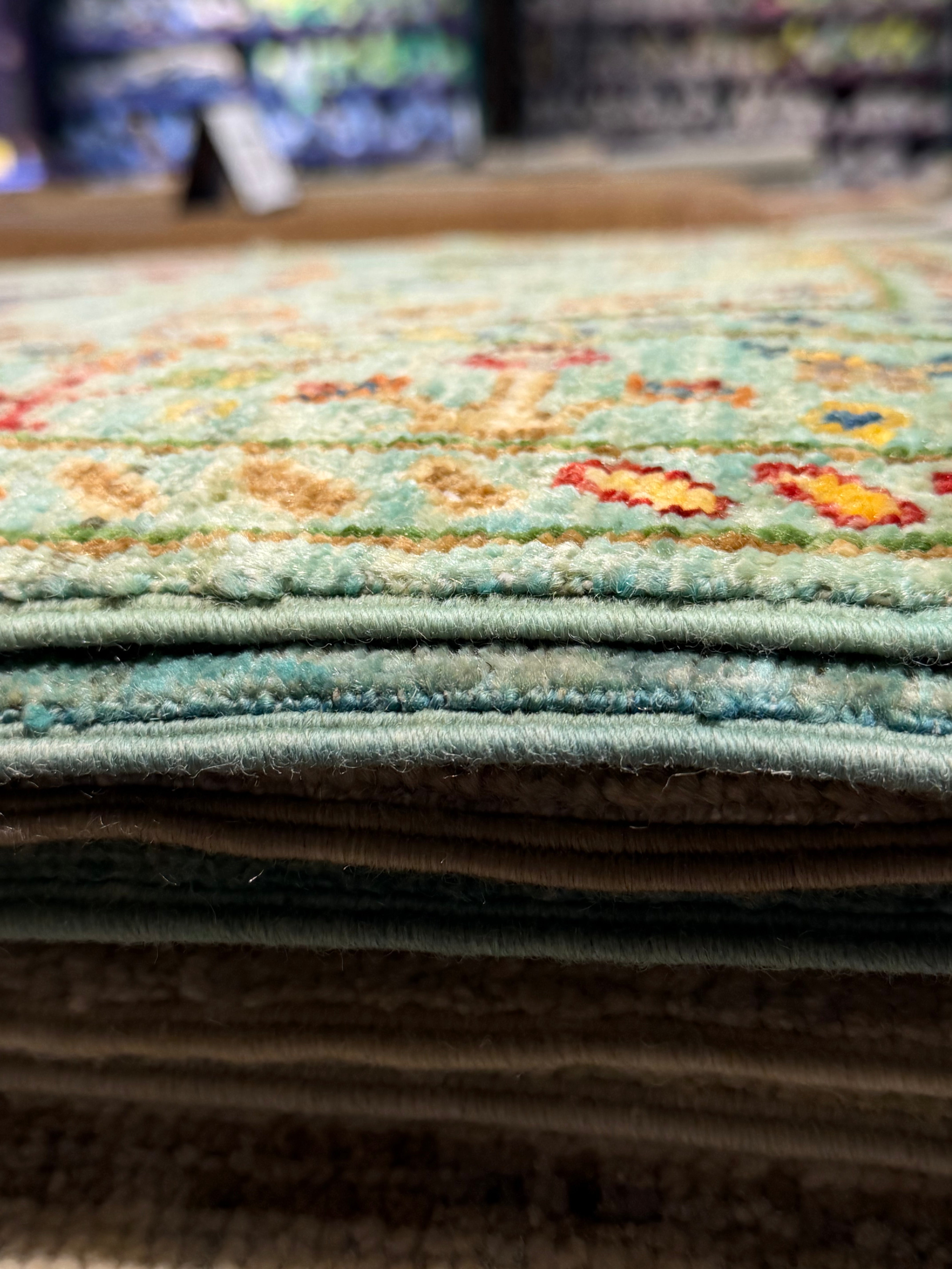 Catherine Brown 2.8x4 Light Blue Afghani Sultani Rug