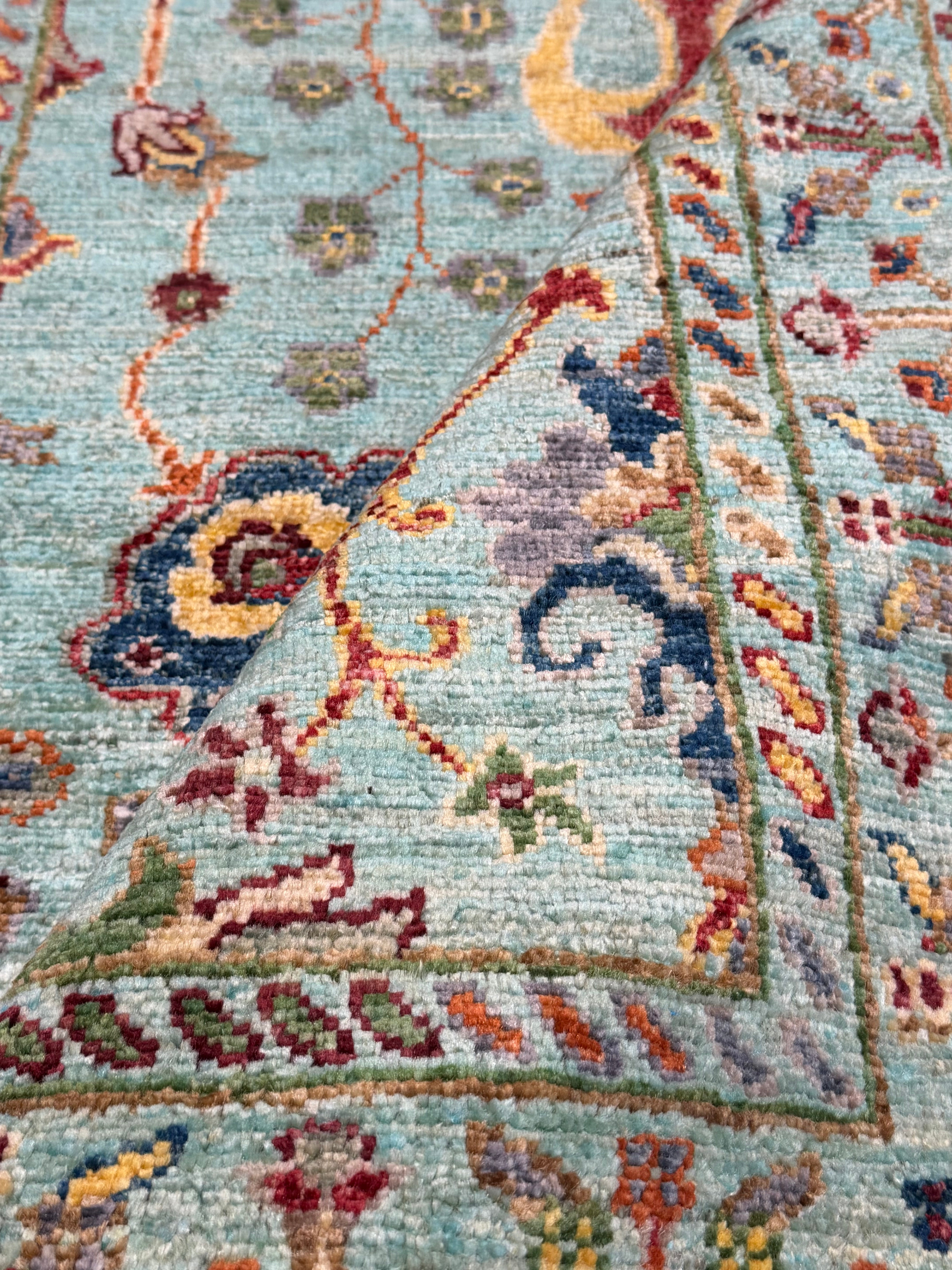 Catherine Brown 2.8x4 Light Blue Afghani Sultani Rug