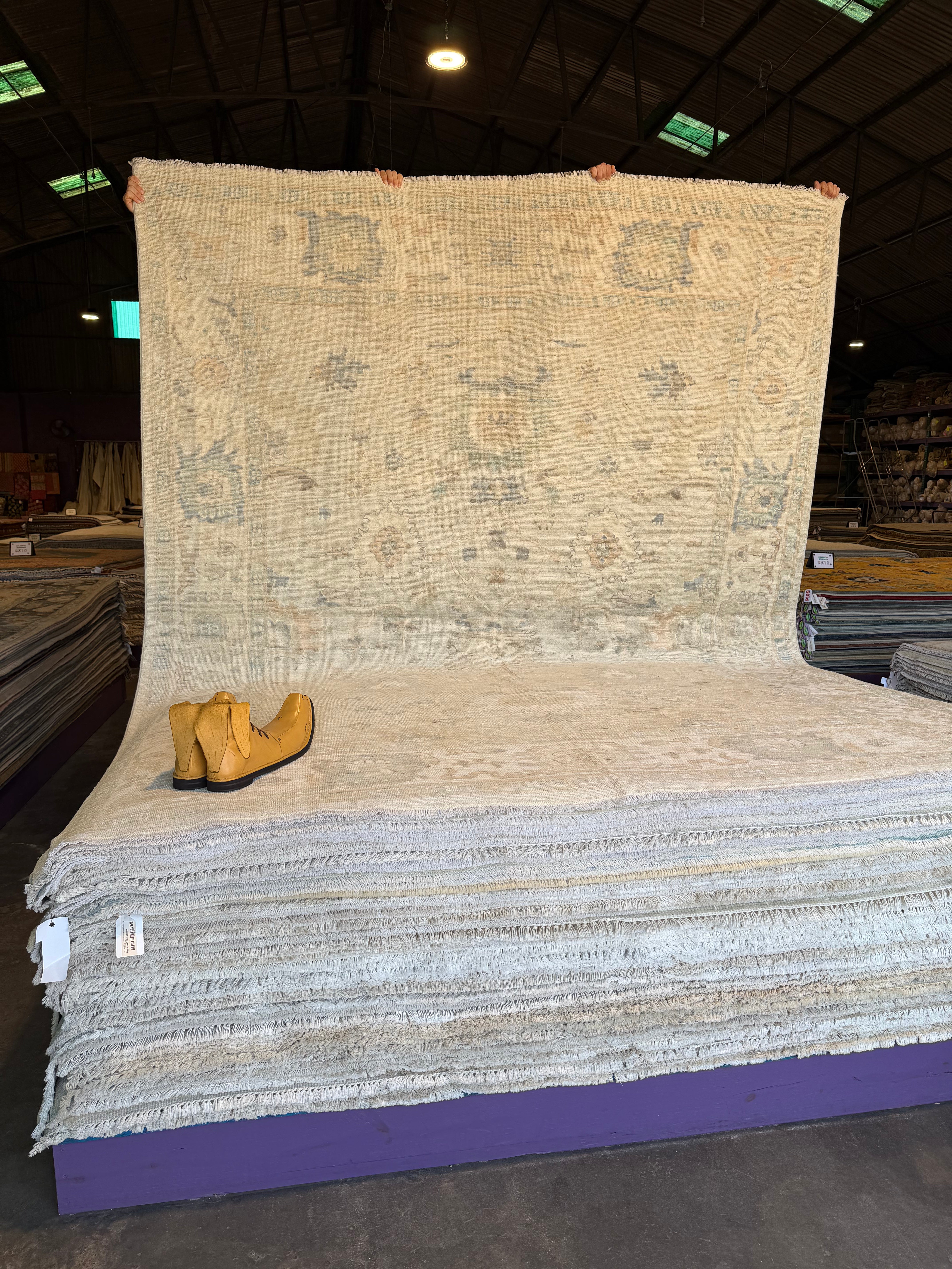 Betty Pemp 8.2x10.2 Beige Afghani Whitewashed Oushak