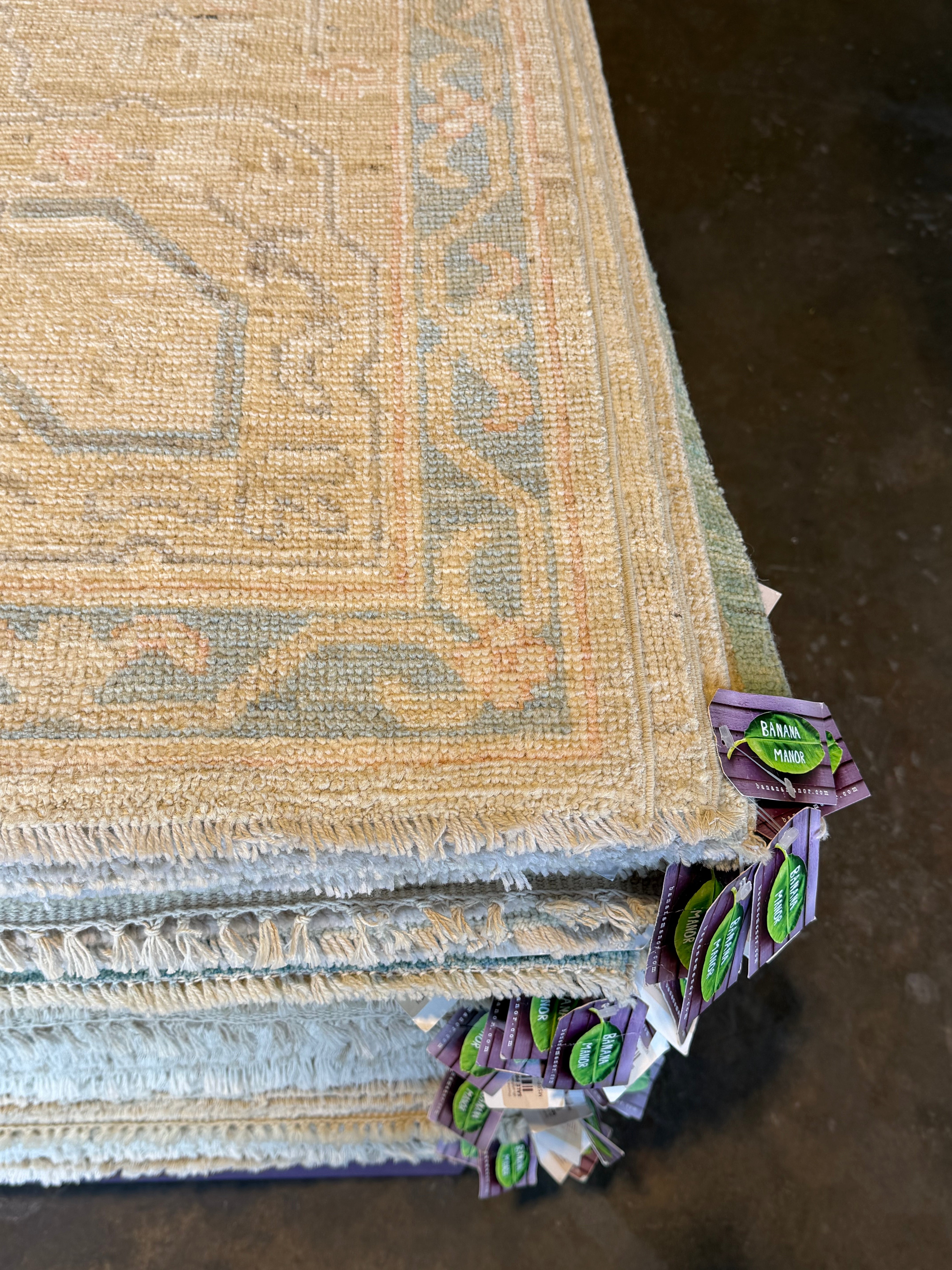 Laverne McKearn 8x9.11 Blue Multi Afghani Whitewashed Oushak