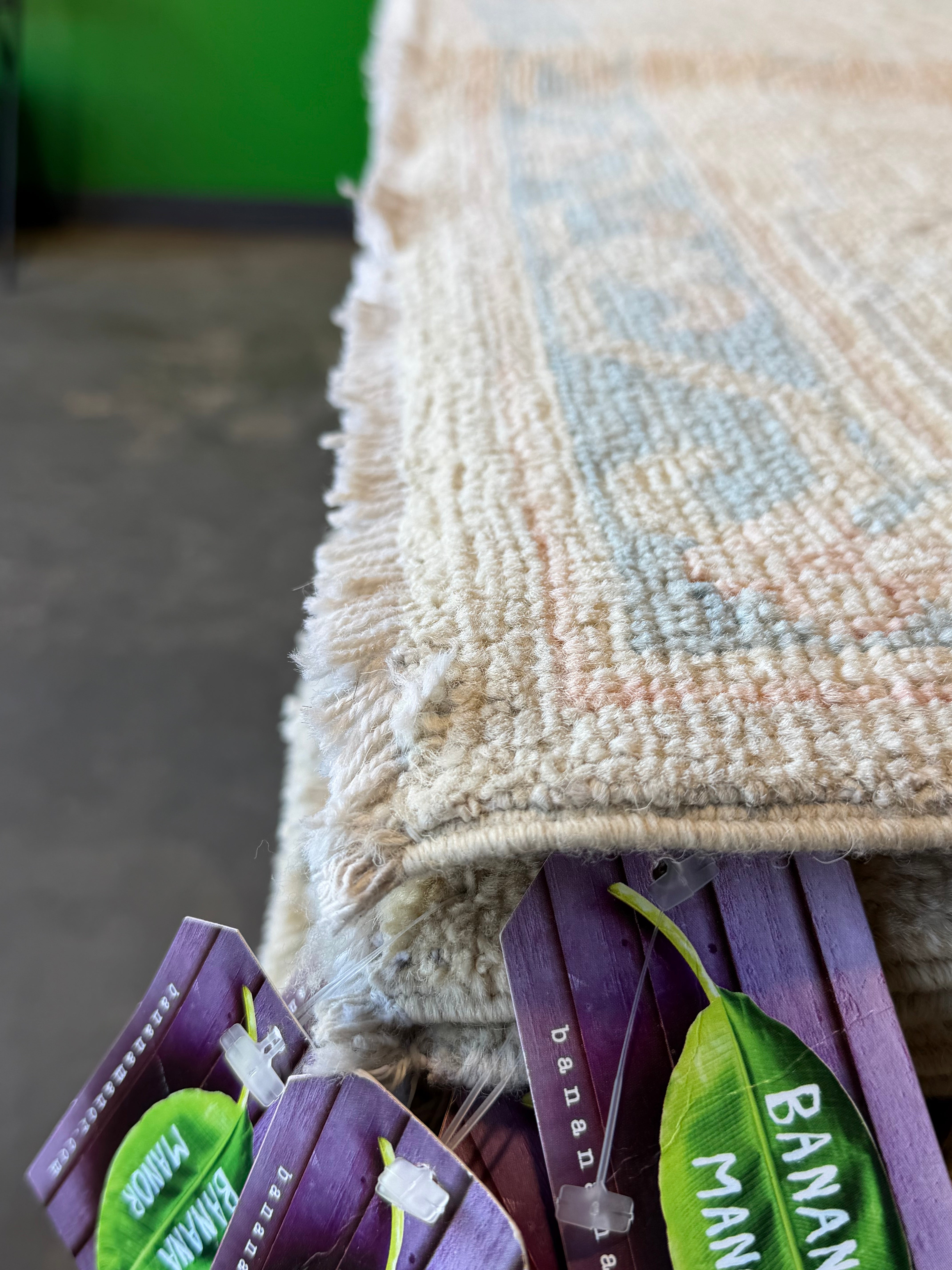 Laverne McKearn 8x9.11 Blue Multi Afghani Whitewashed Oushak