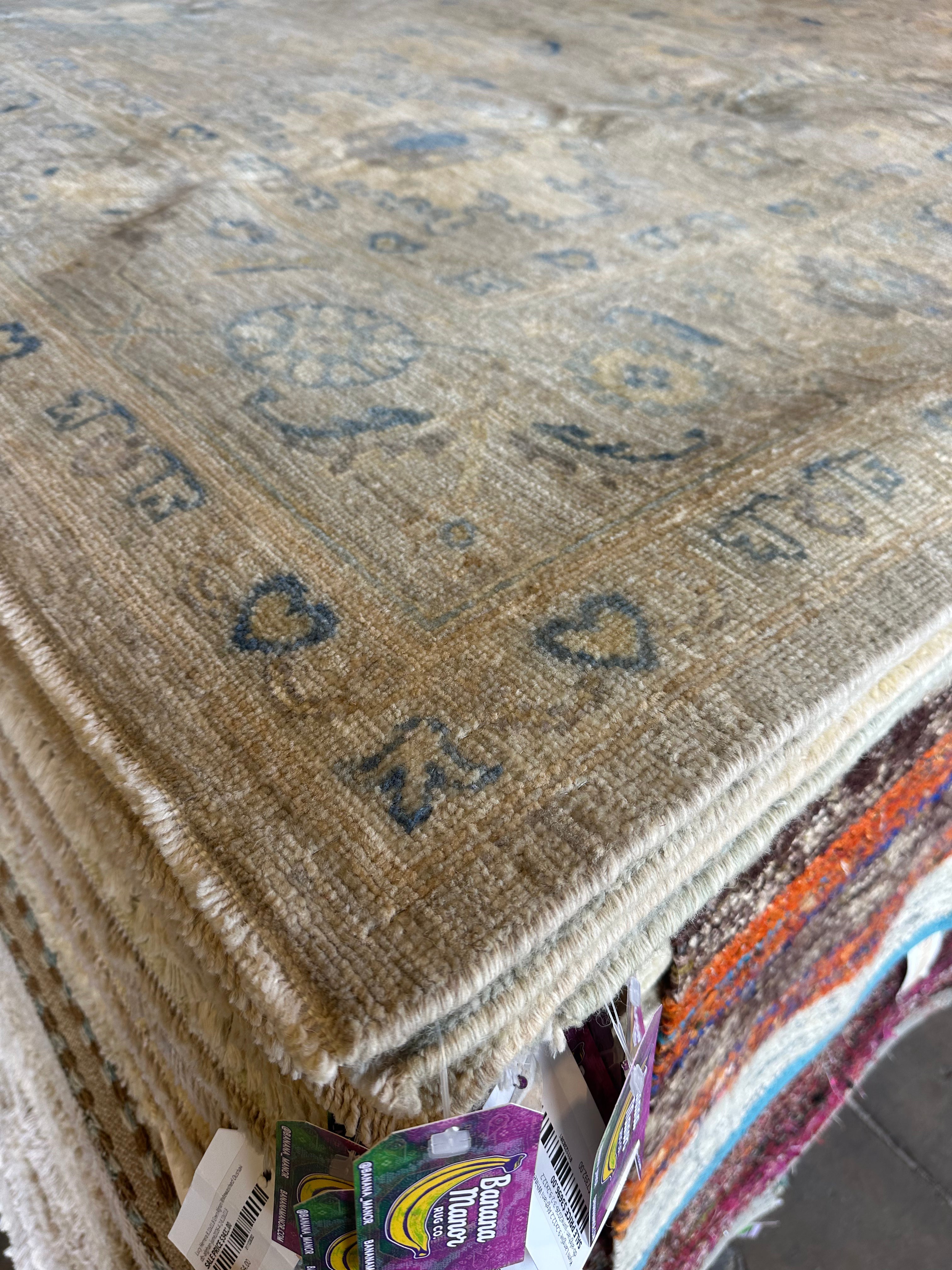 Allison Chassagne 9x10.11 Whitewash Afghani Oushak Rug