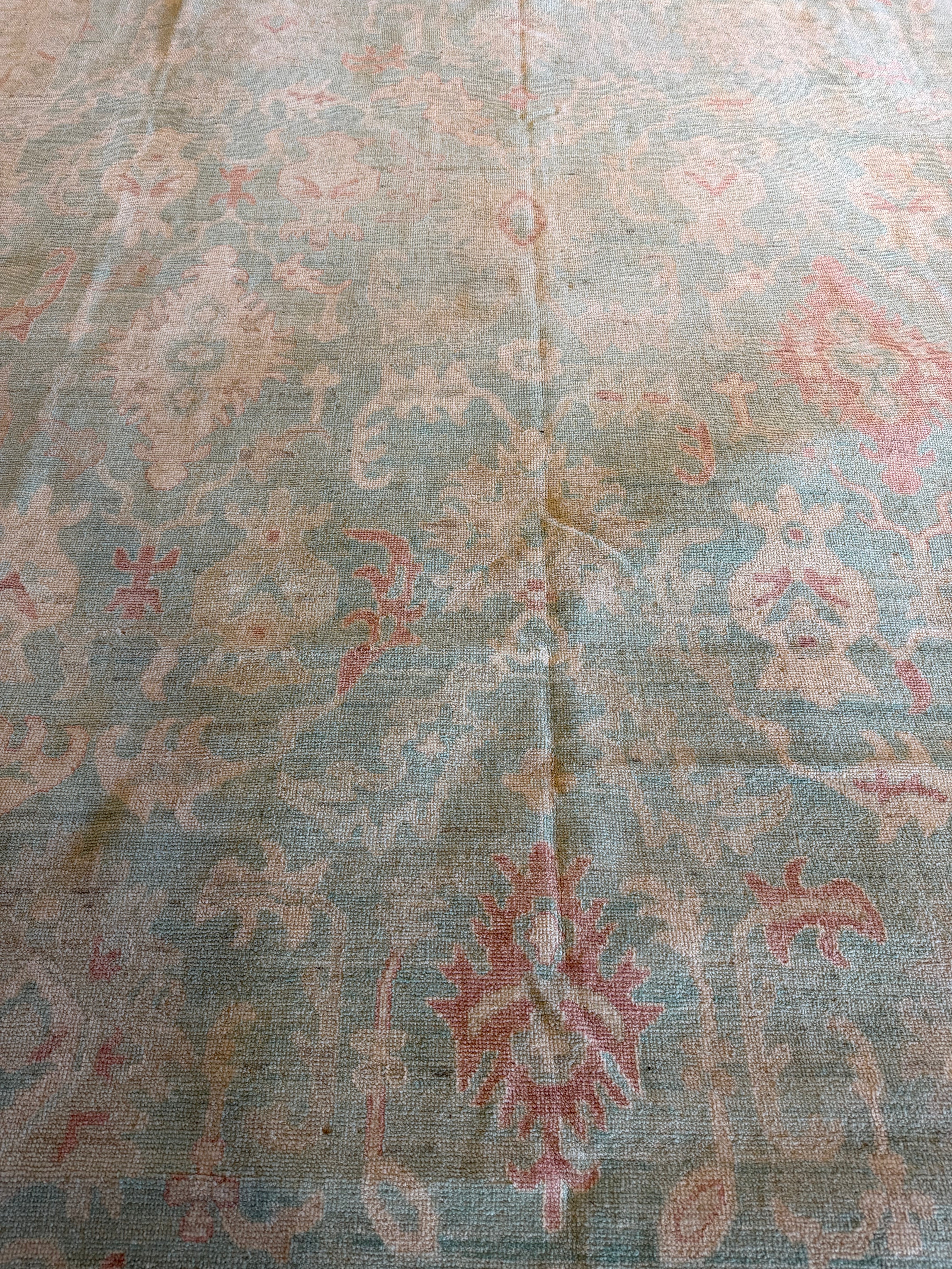 Carolina Chippie 10.1x13.7 Blue Afghani Whitewashed Oushak