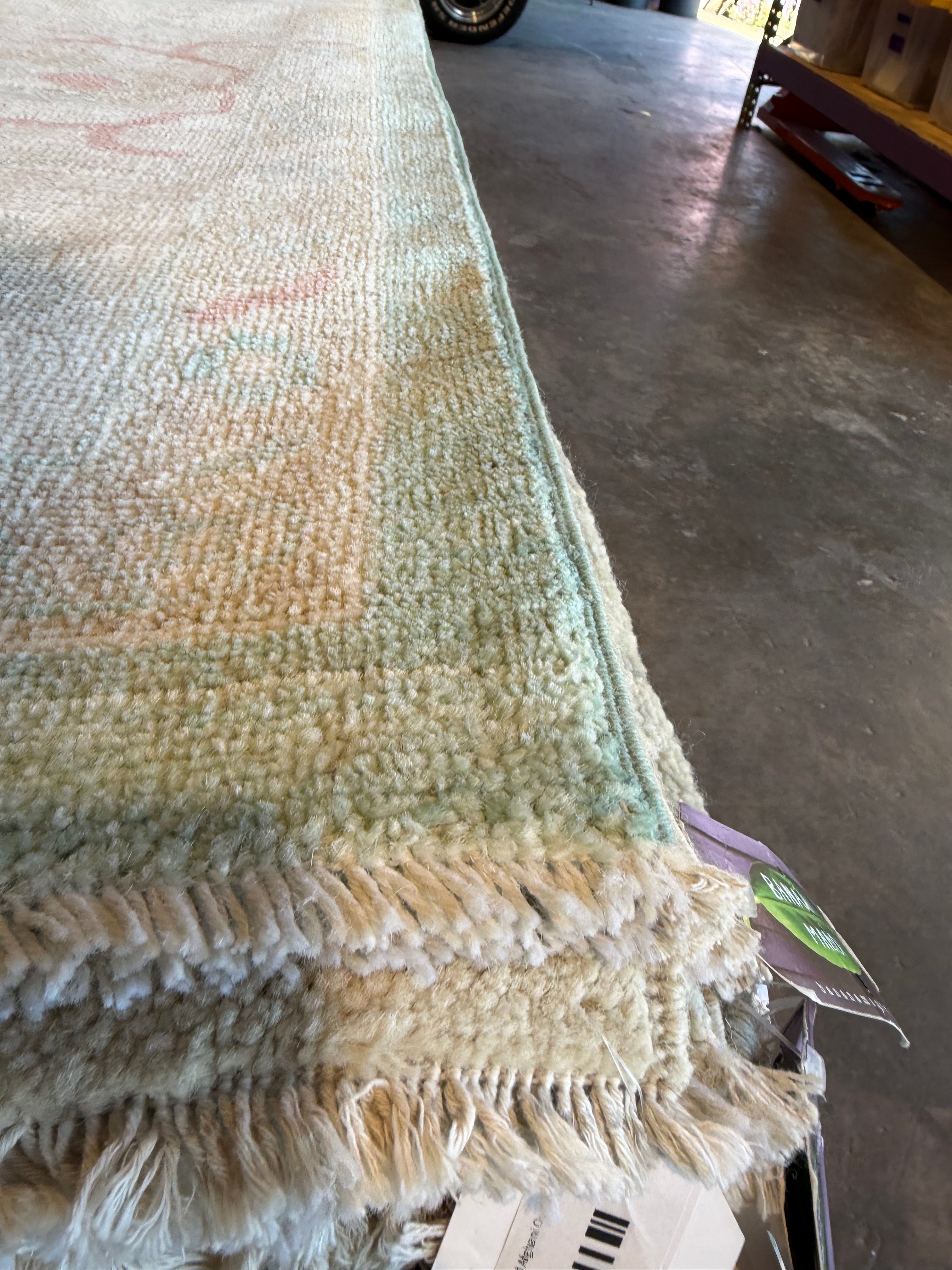 Carolina Chippie 10.1x13.7 Blue Afghani Whitewashed Oushak