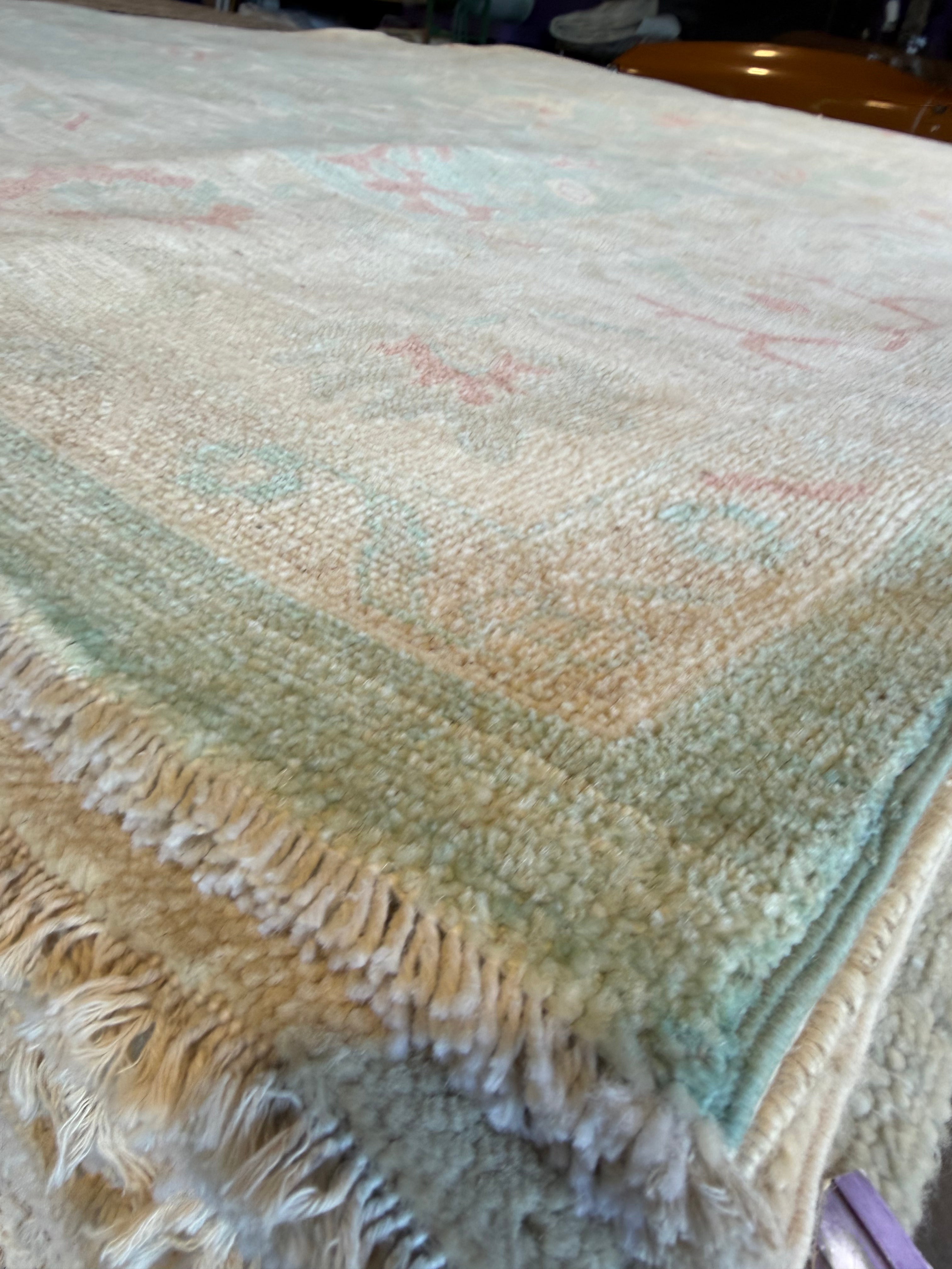 Carolina Chippie 10.1x13.7 Blue Afghani Whitewashed Oushak