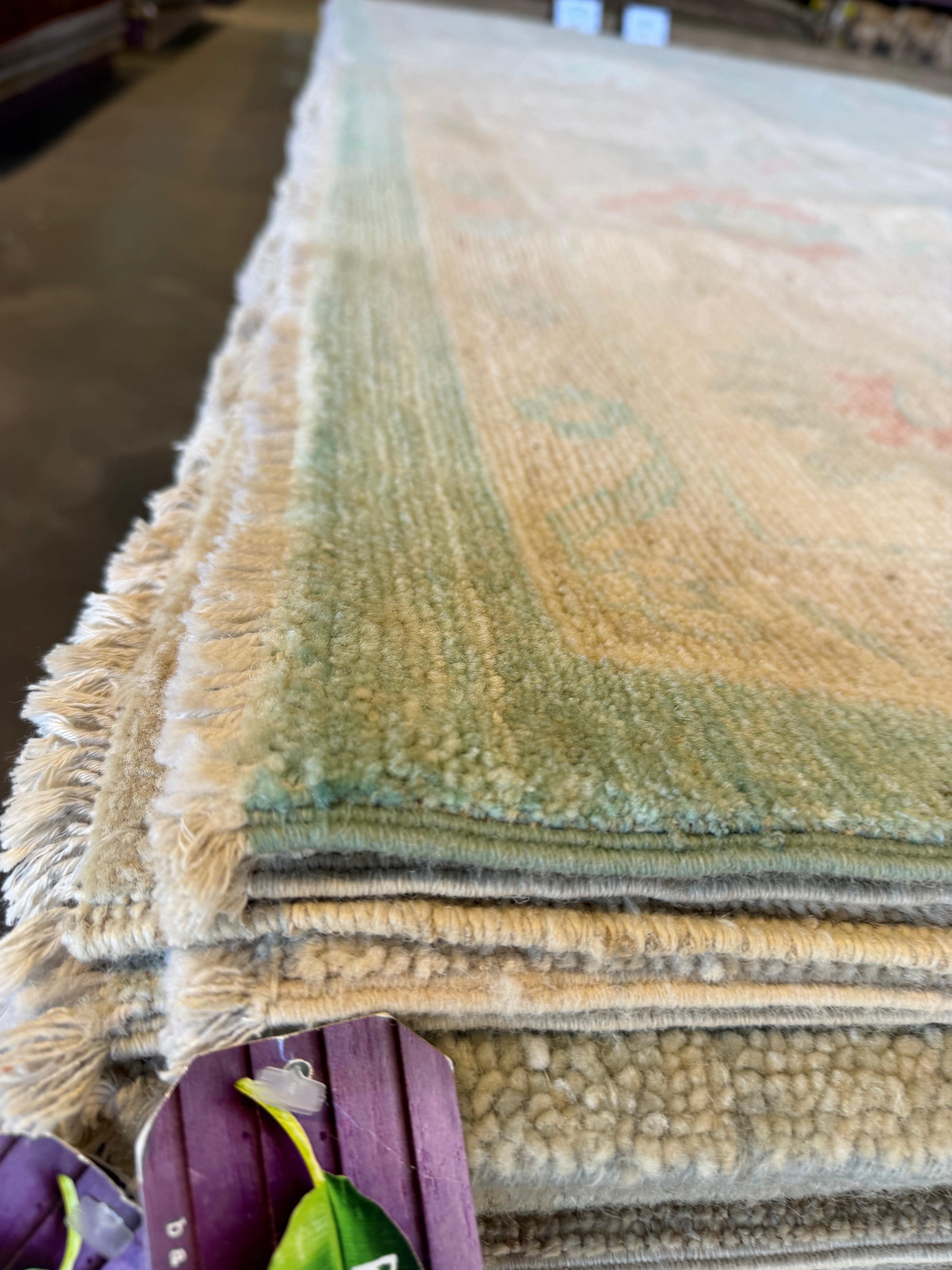 Carolina Chippie 10.1x13.7 Blue Afghani Whitewashed Oushak