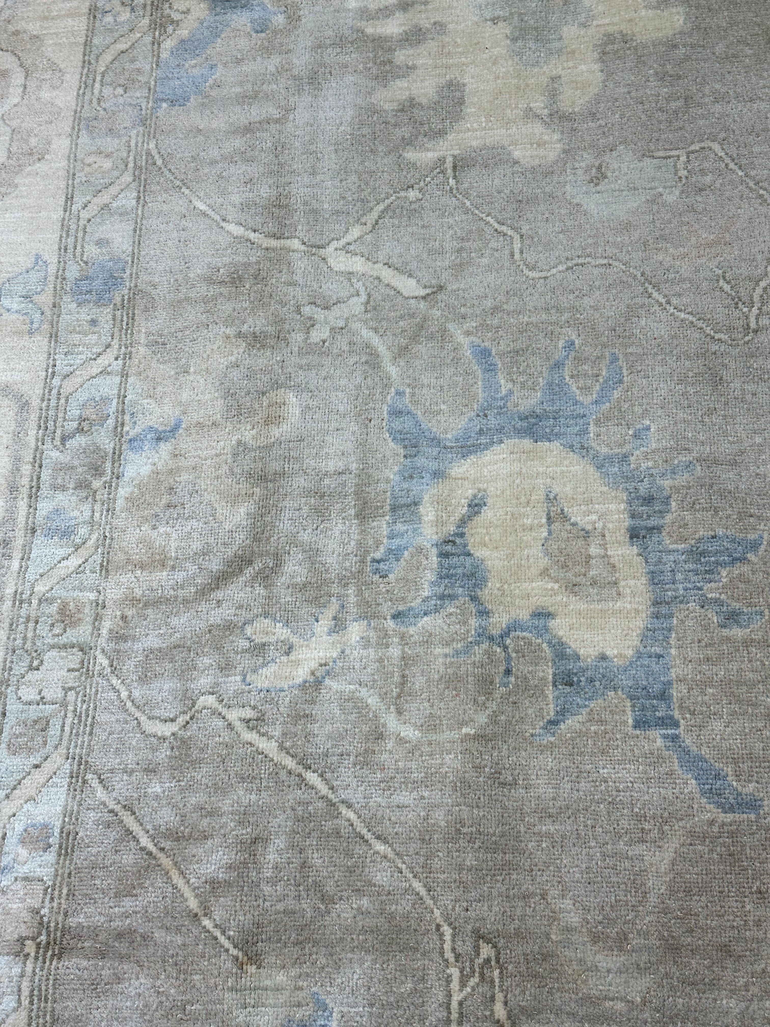 Kelly Craig 10.1x14.2 Grey & Blue Afghani Oushak Rug