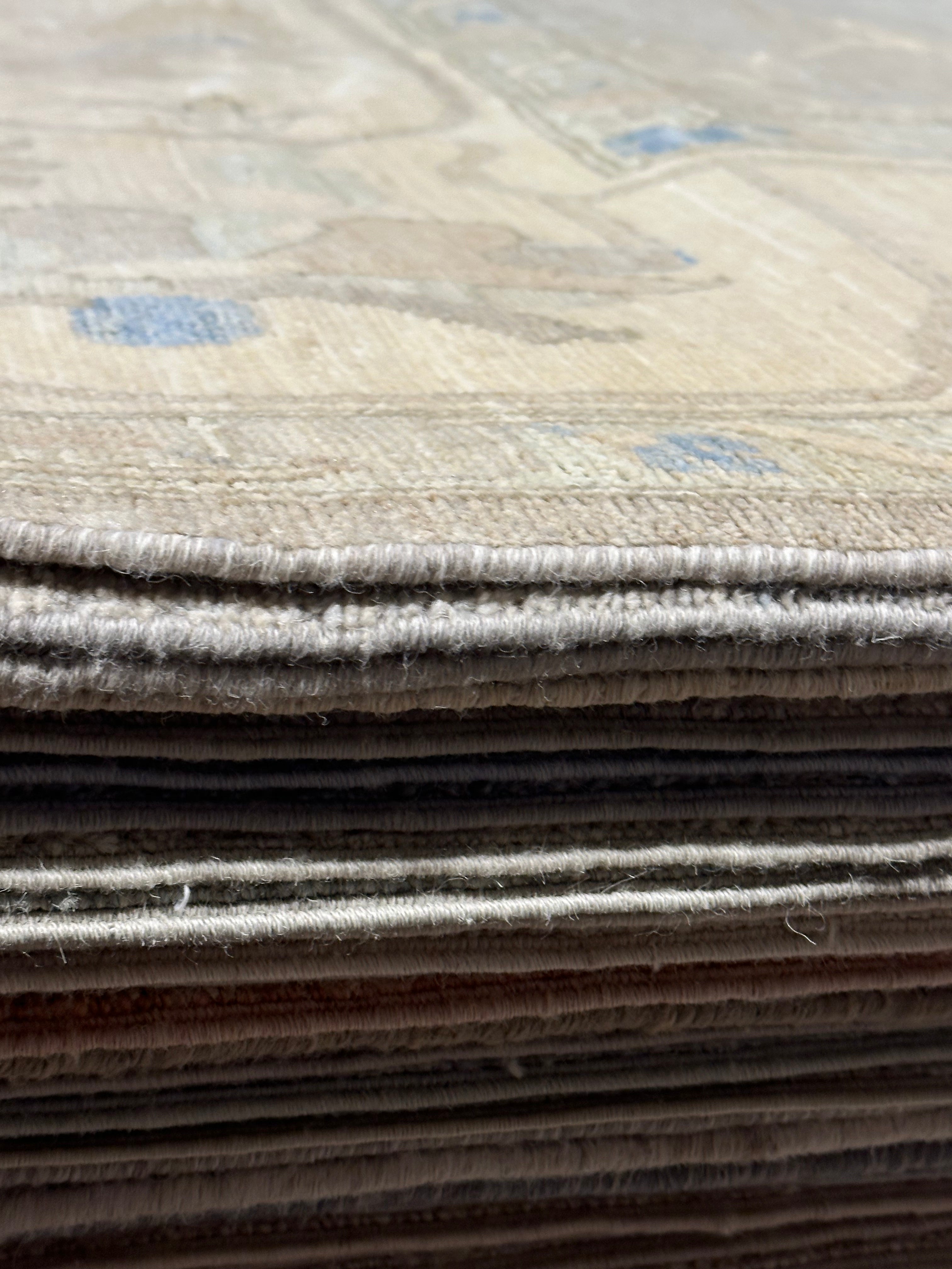 Kelly Craig 10.1x14.2 Grey & Blue Afghani Oushak Rug