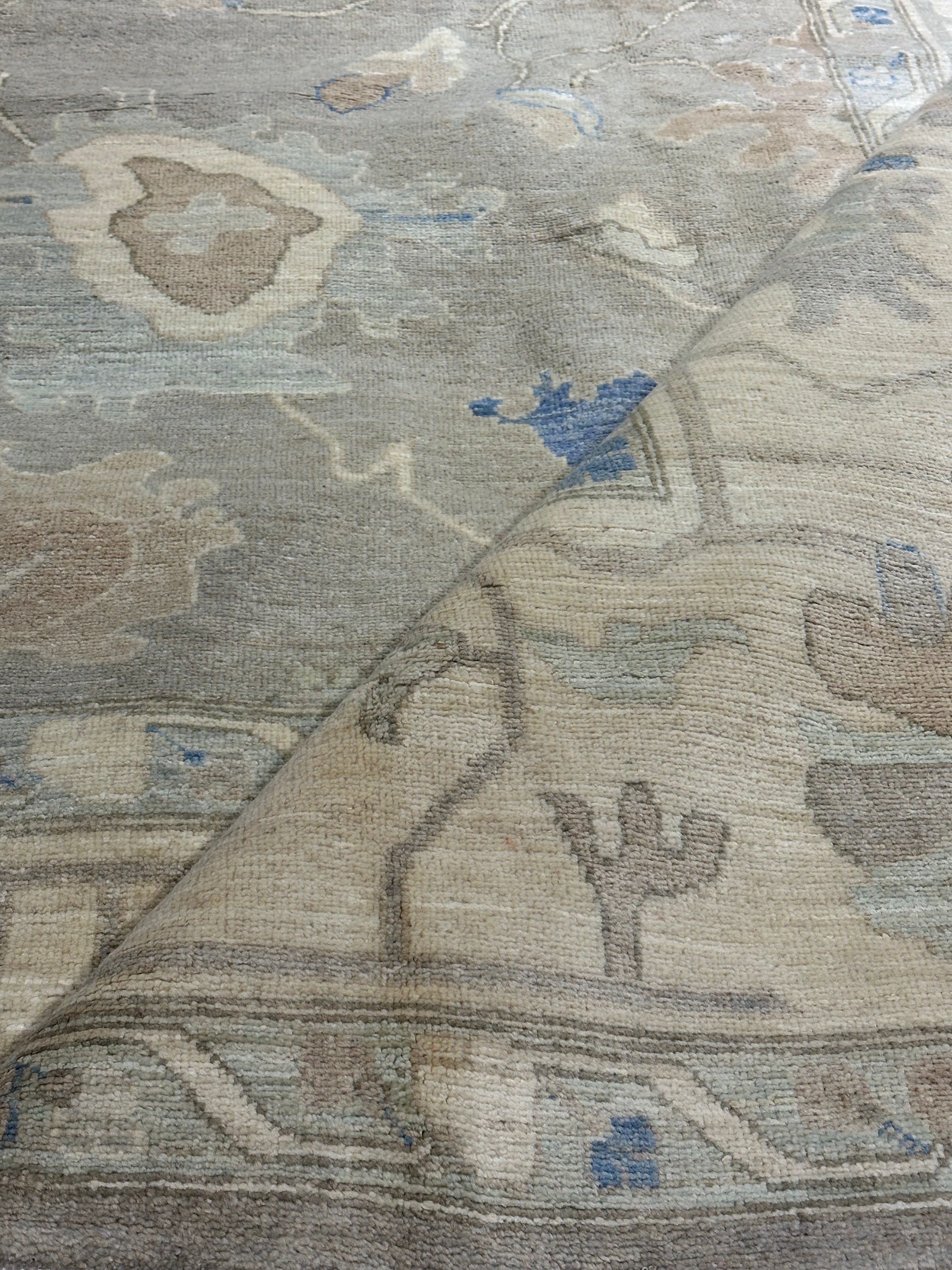 Kelly Craig 10.1x14.2 Grey & Blue Afghani Oushak Rug