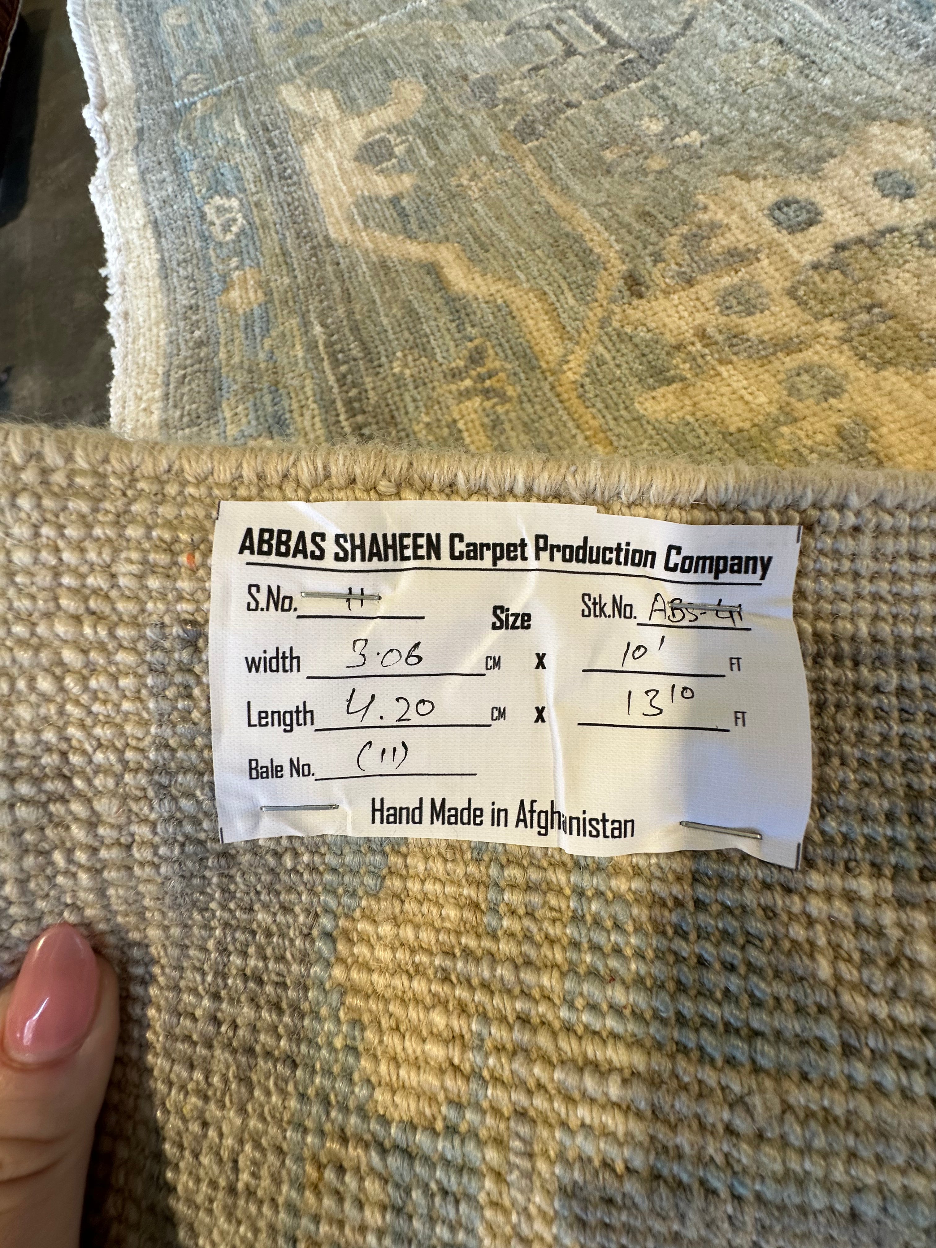 Sarah Hayward 10.1x13.10 Blue Afghani Oushak Rug