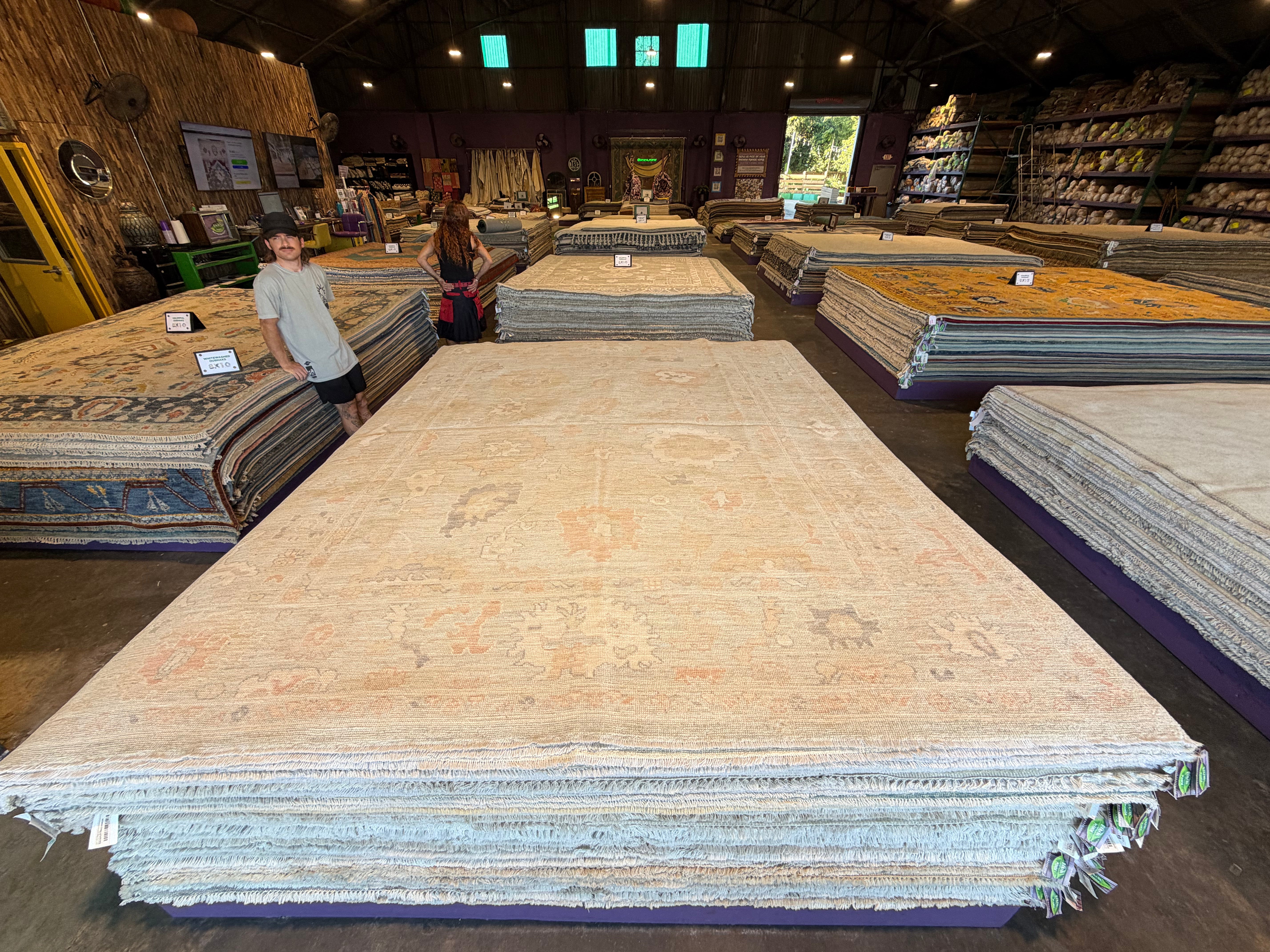 Keisha Lamb 8.2x9.9 Blue Afghani Whitewashed Oushak