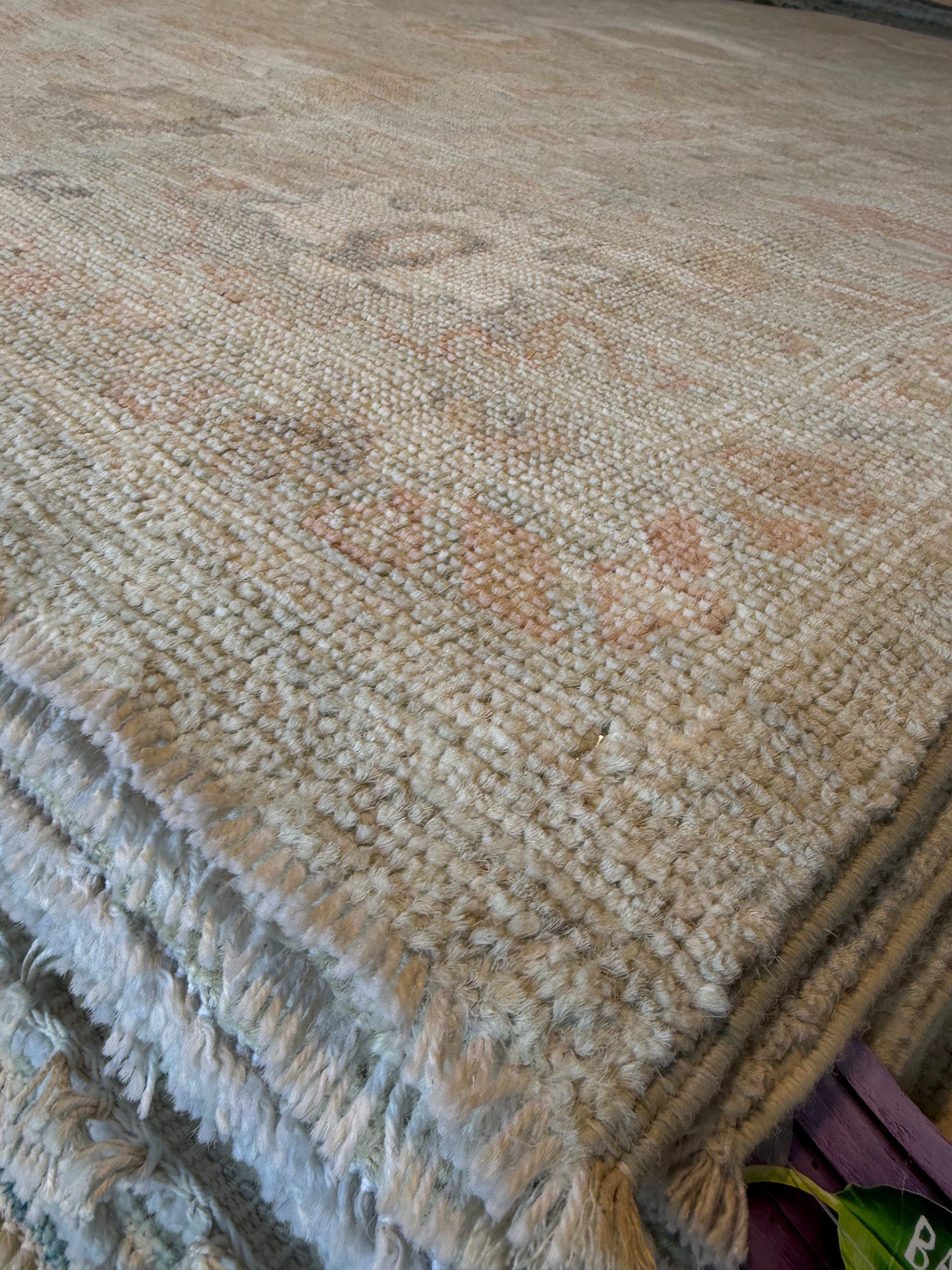 Keisha Lamb 8.2x9.9 Blue Afghani Whitewashed Oushak