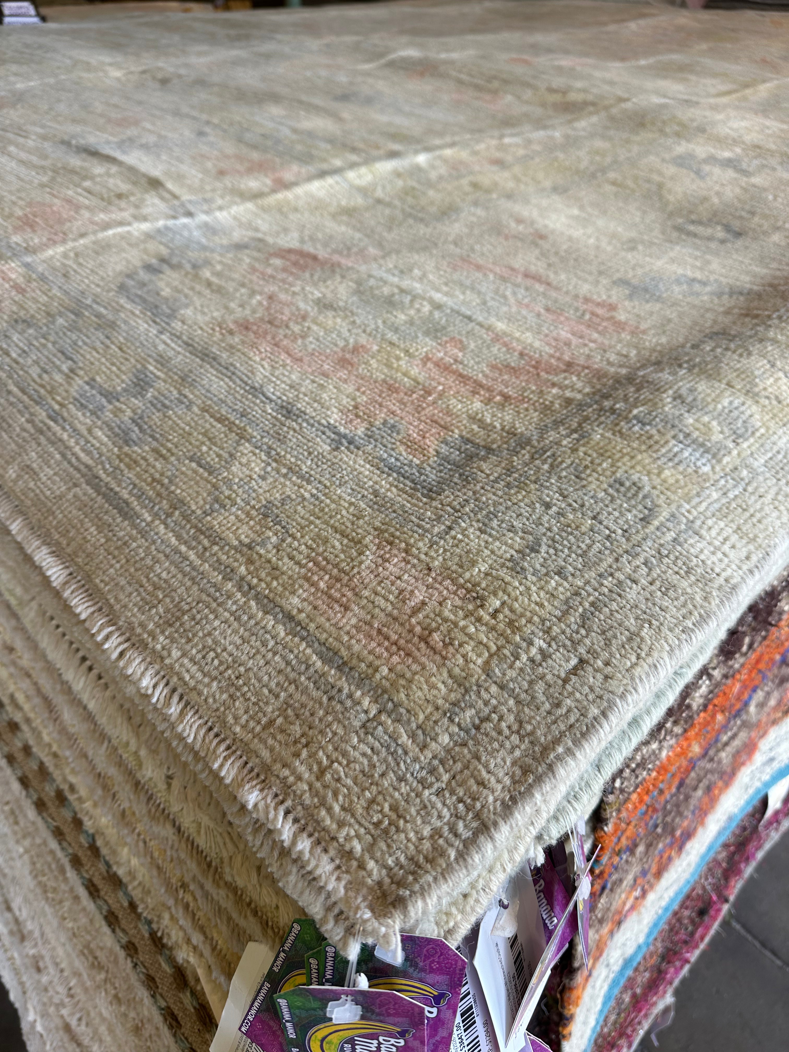 Mel Kostas 8.9x11.11 Light Blue Afghani Oushak Rug