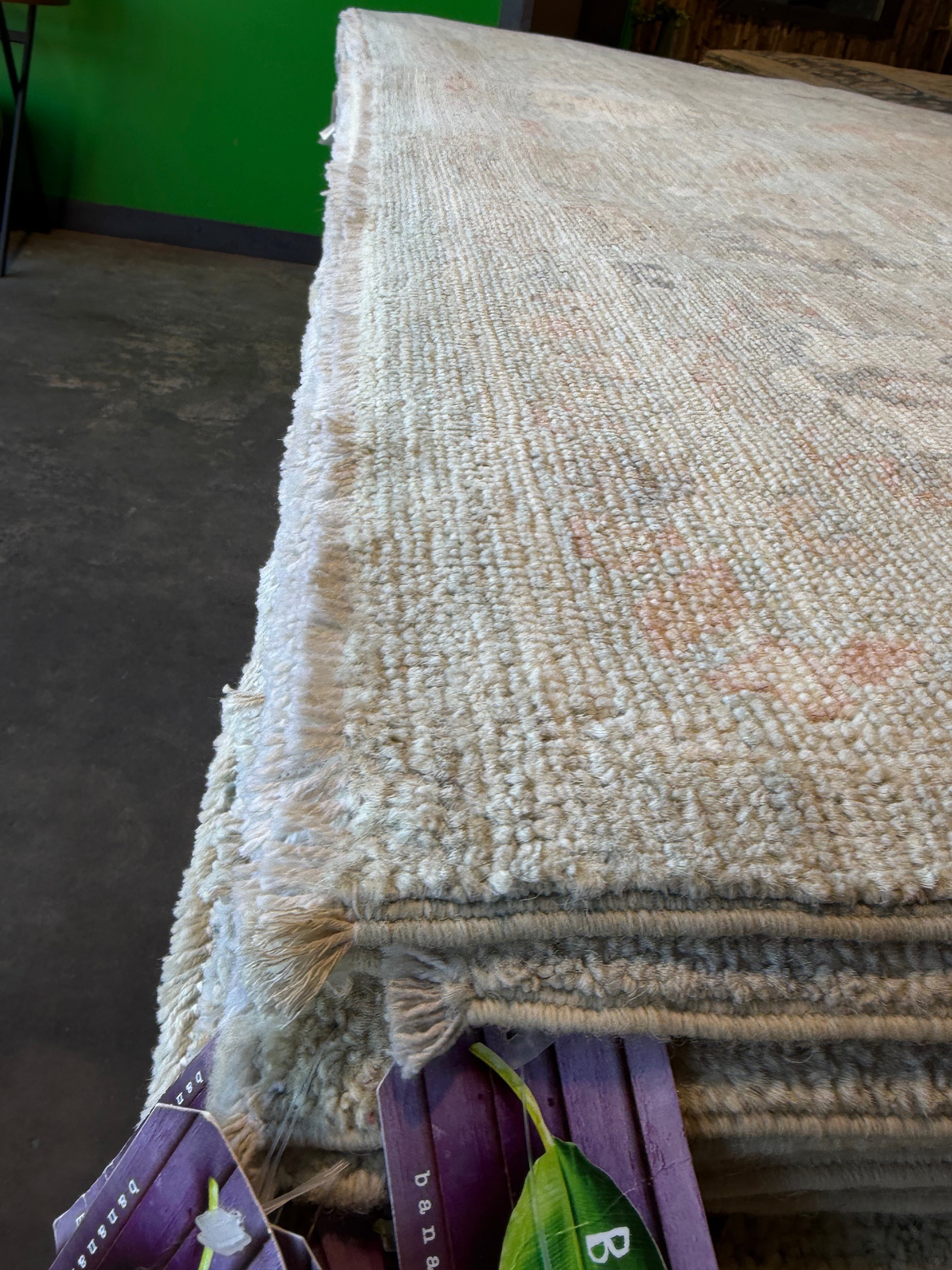 Keisha Lamb 8.2x9.9 Blue Afghani Whitewashed Oushak