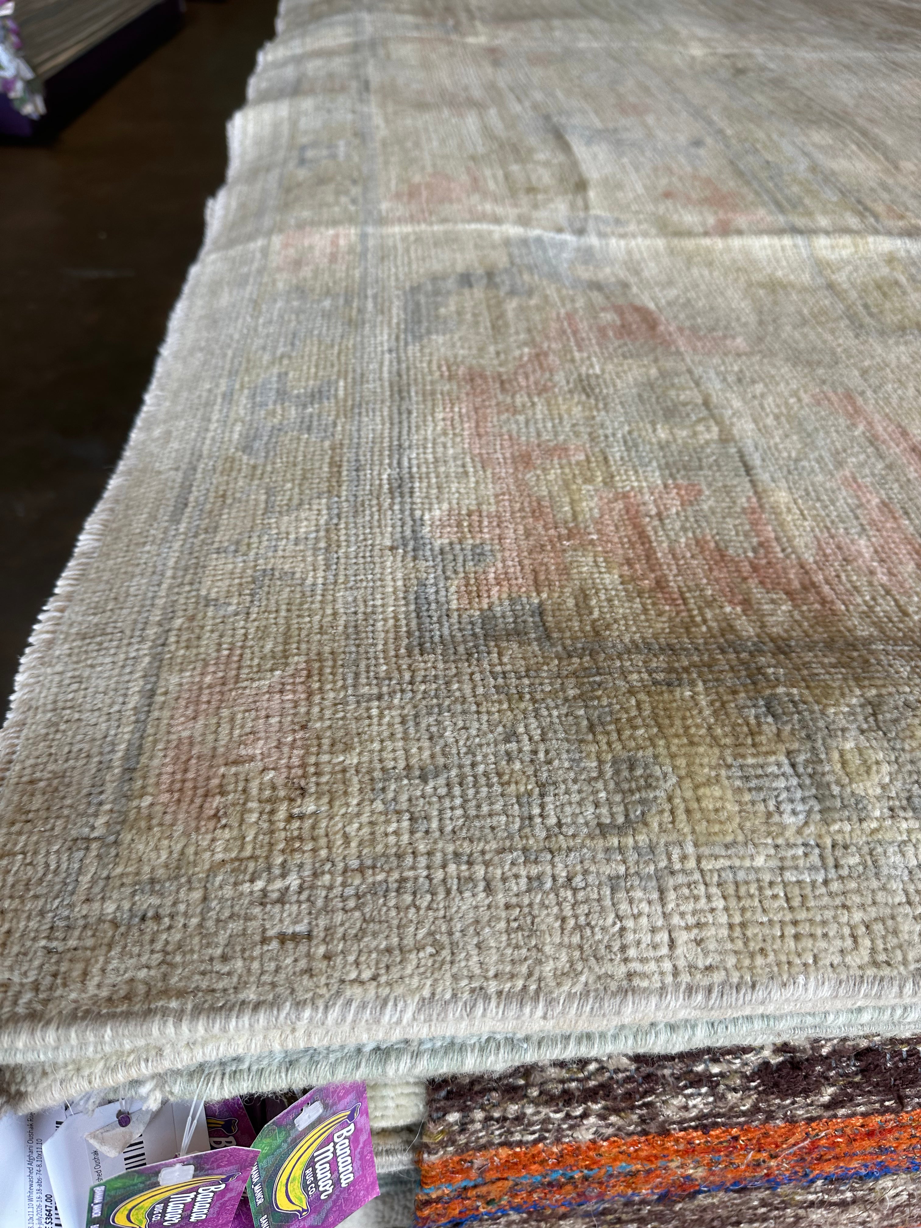 Mel Kostas 8.9x11.11 Light Blue Afghani Oushak Rug