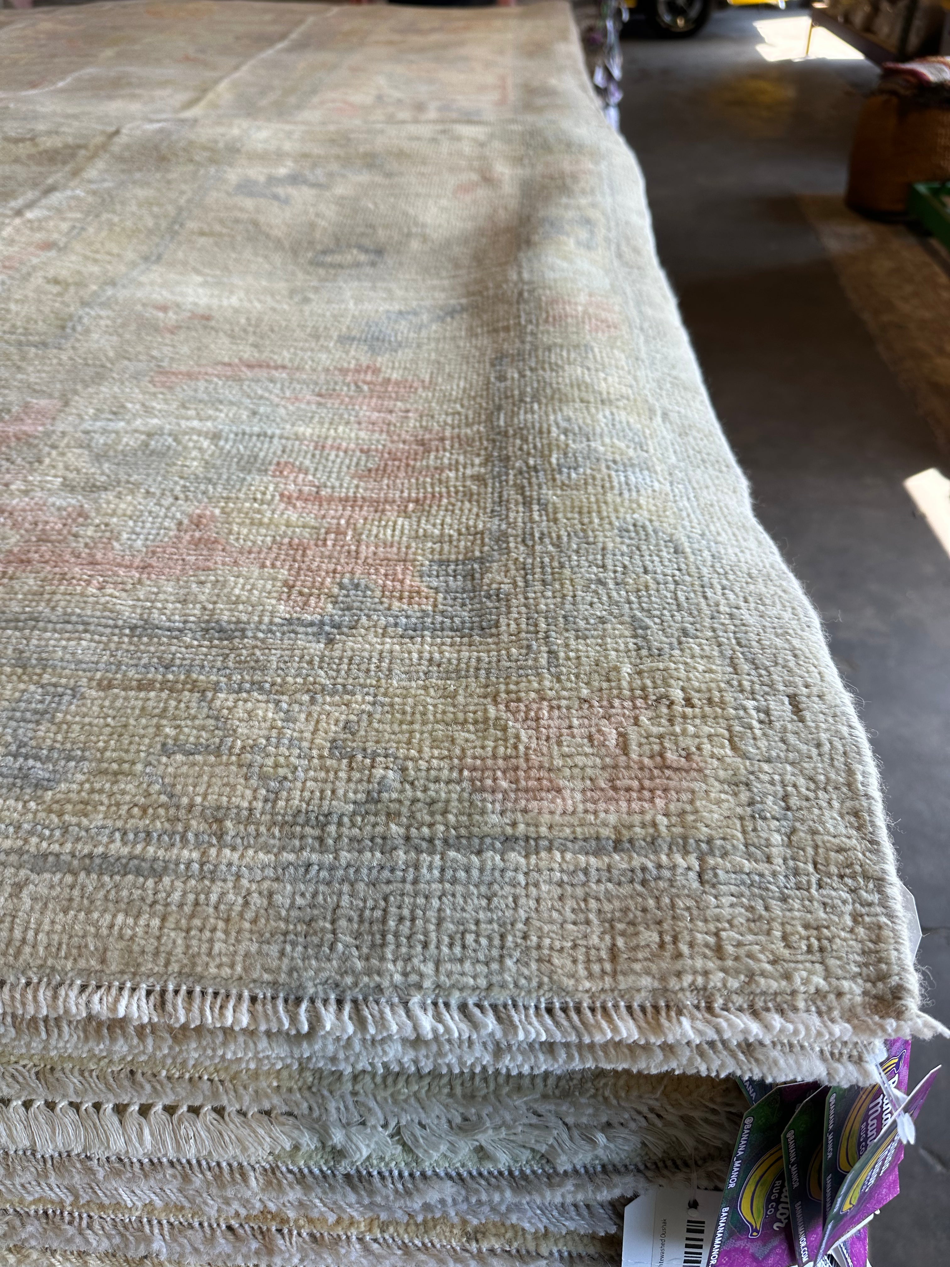 Mel Kostas 8.9x11.11 Light Blue Afghani Oushak Rug