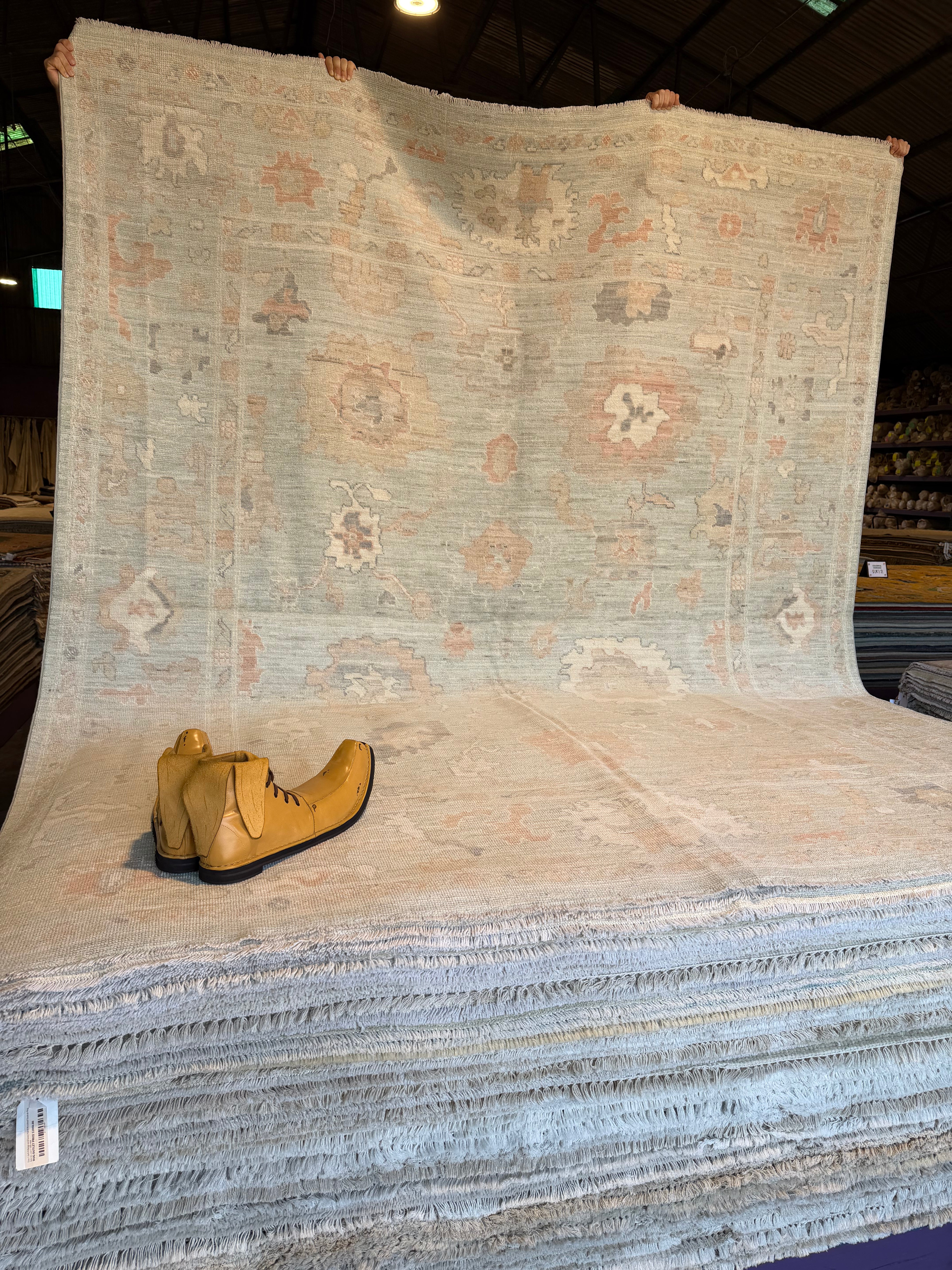 Keisha Lamb 8.2x9.9 Blue Afghani Whitewashed Oushak