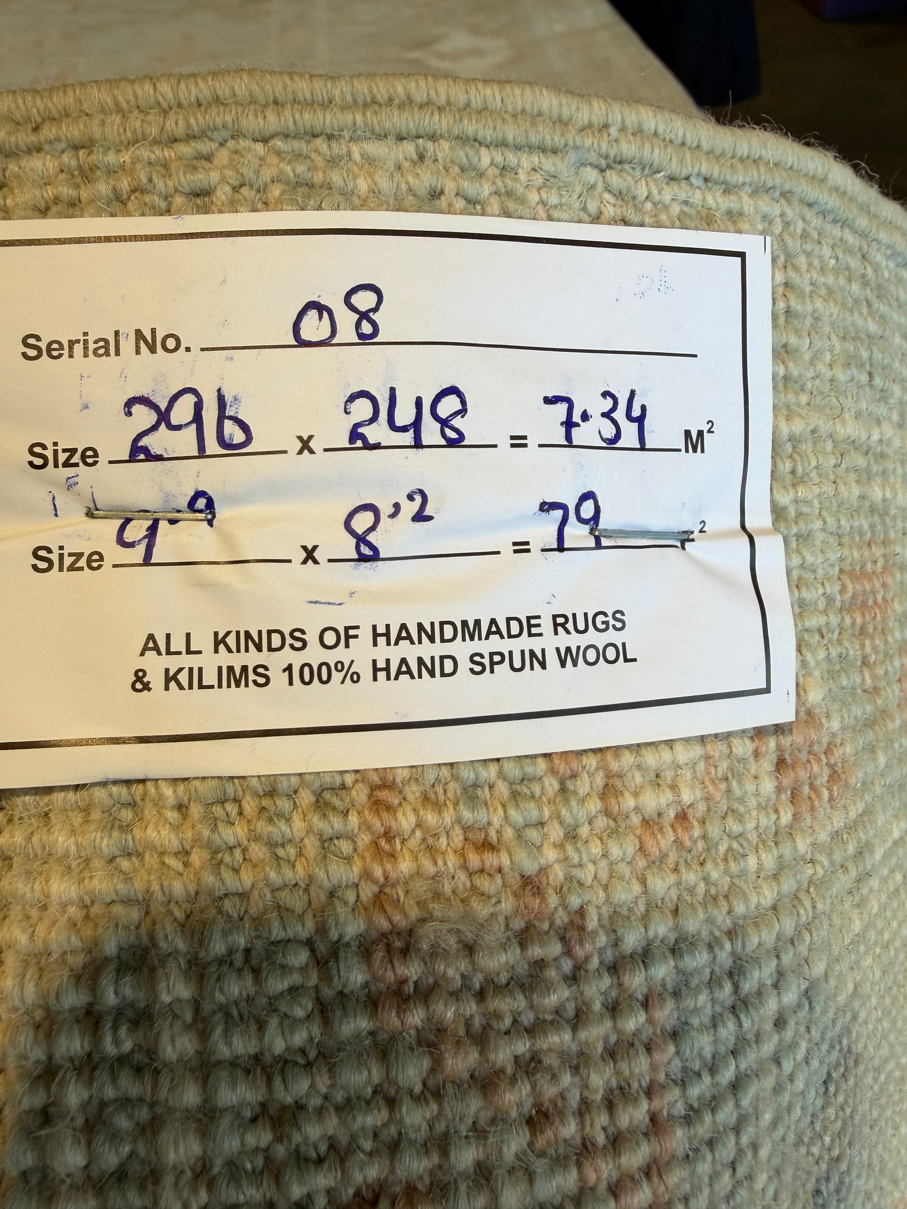 Keisha Lamb 8.2x9.9 Blue Afghani Whitewashed Oushak