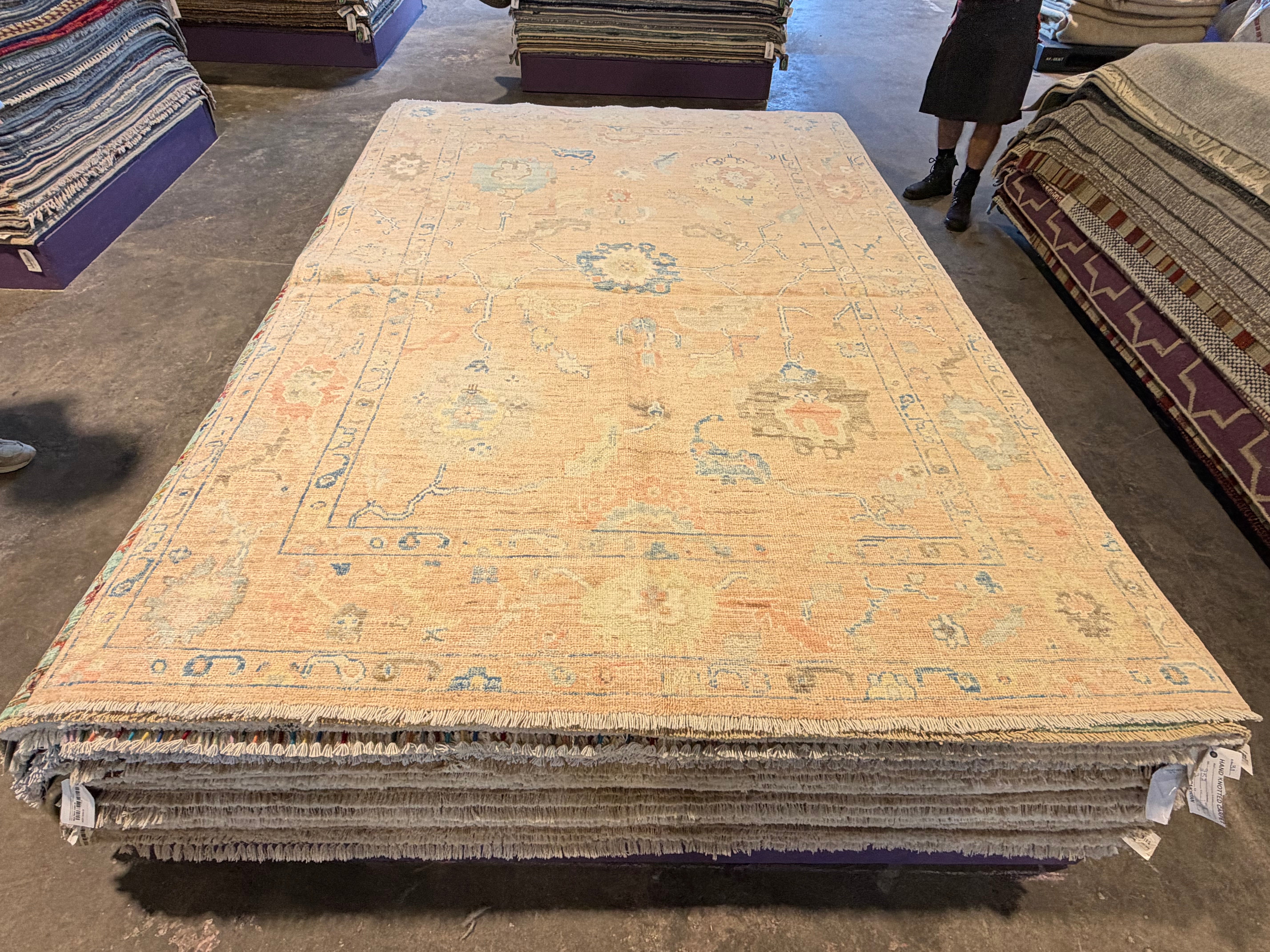 Cleopatra Coleman 6x9 Pink Afghani Whitewashed Oushak