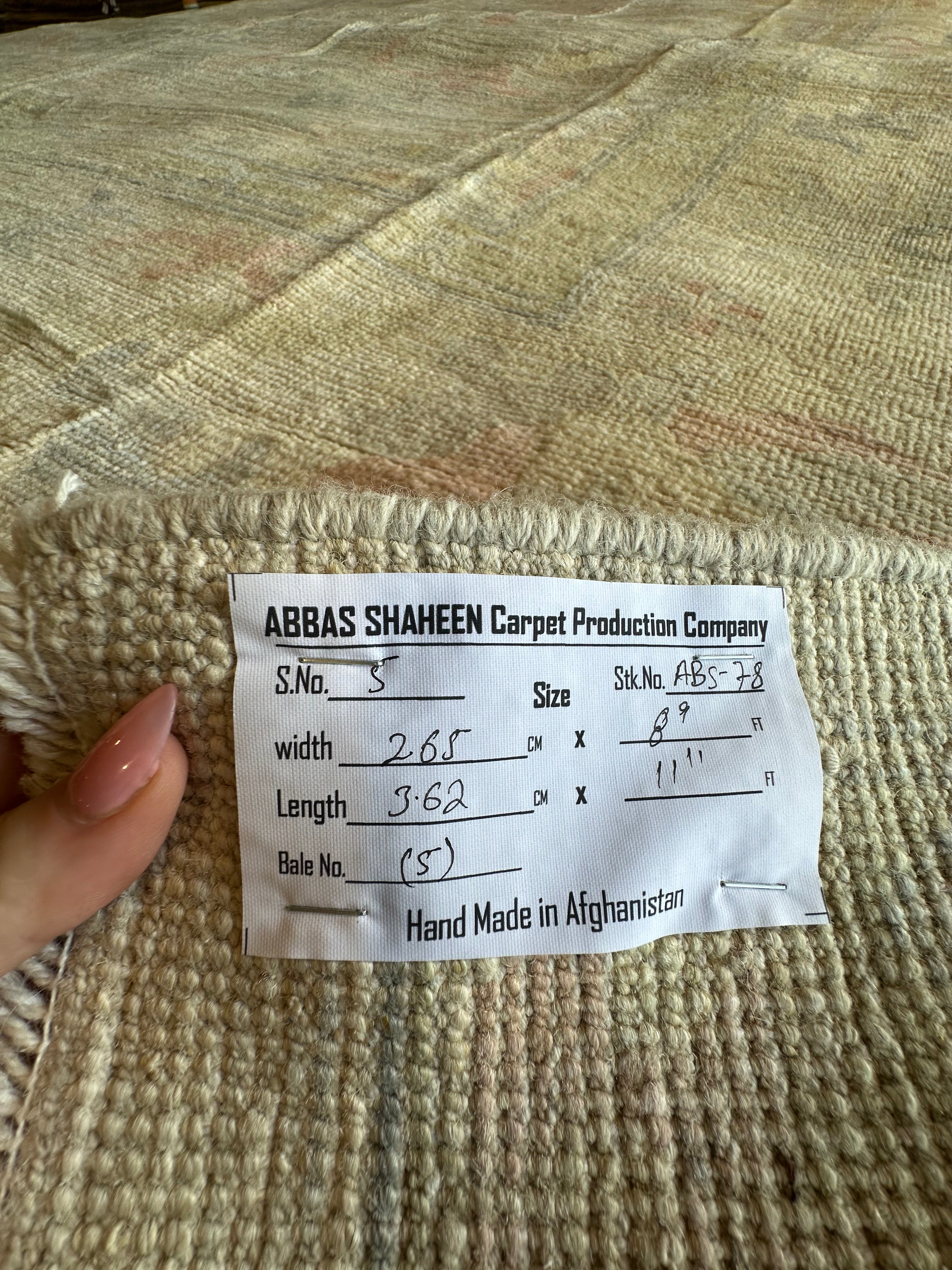 Mel Kostas 8.9x11.11 Light Blue Afghani Oushak Rug
