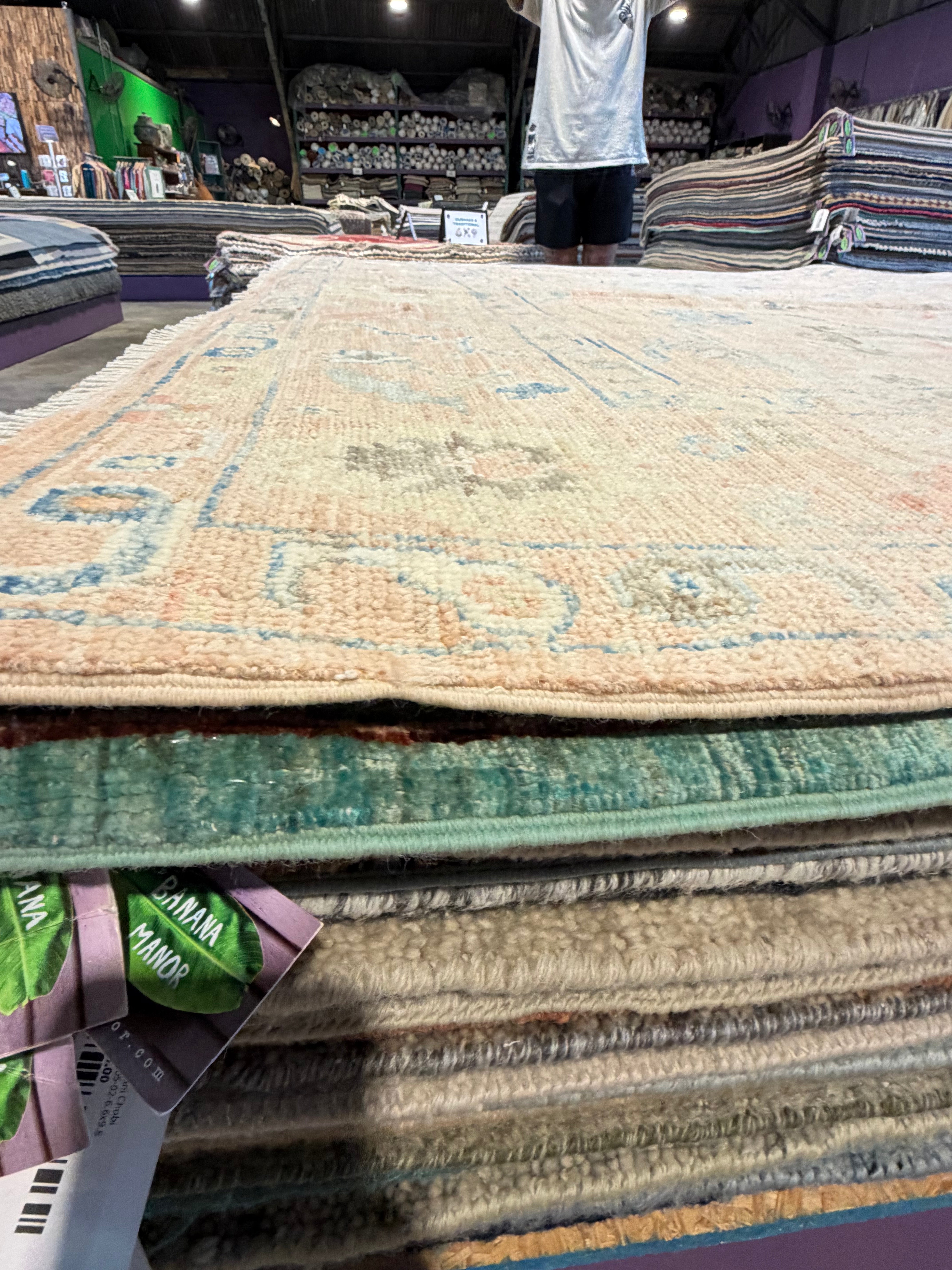 Cleopatra Coleman 6x9 Pink Afghani Whitewashed Oushak