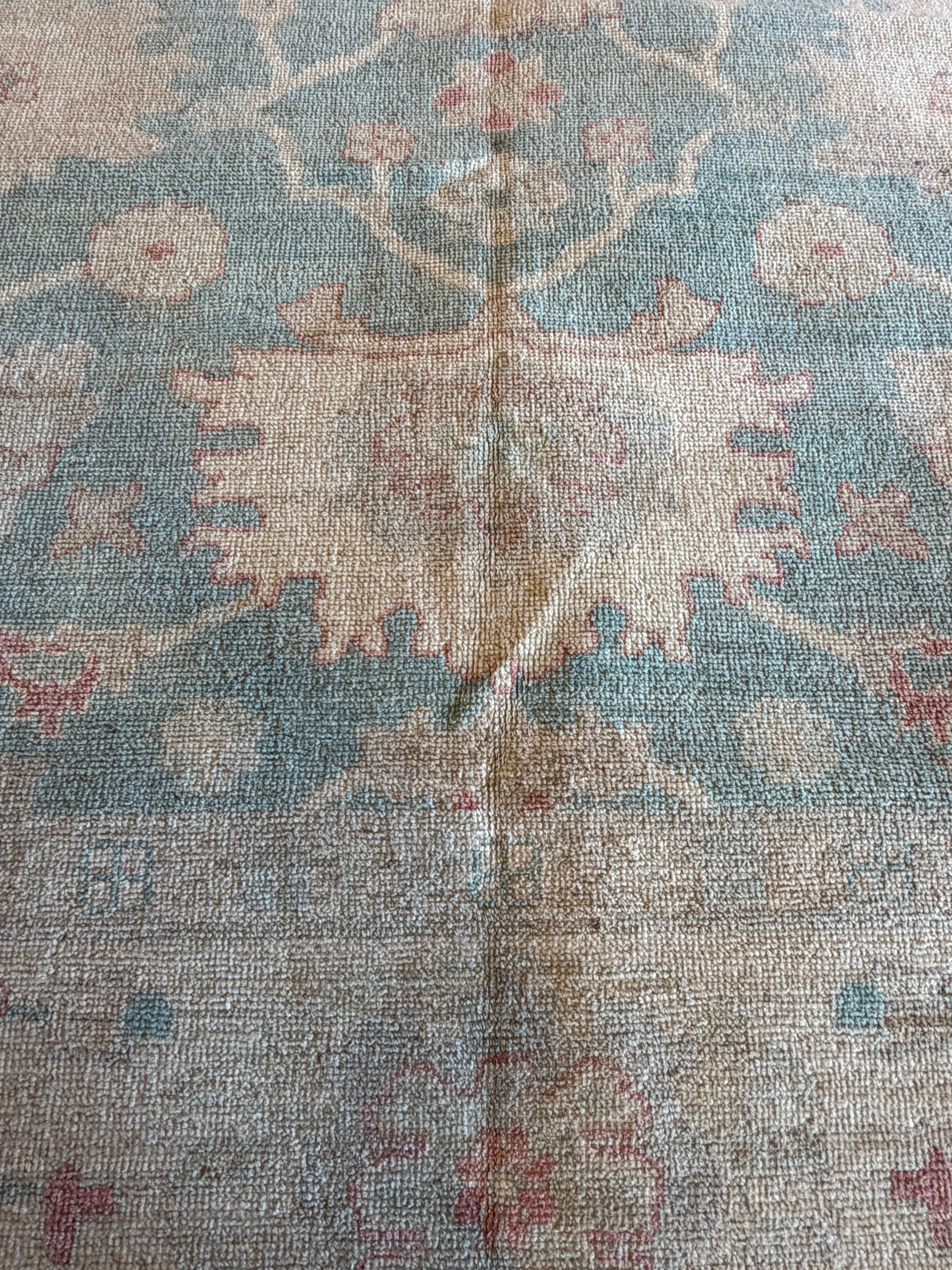 Ella May 9.3x11.8 Blue Afghani Whitewashed Oushak