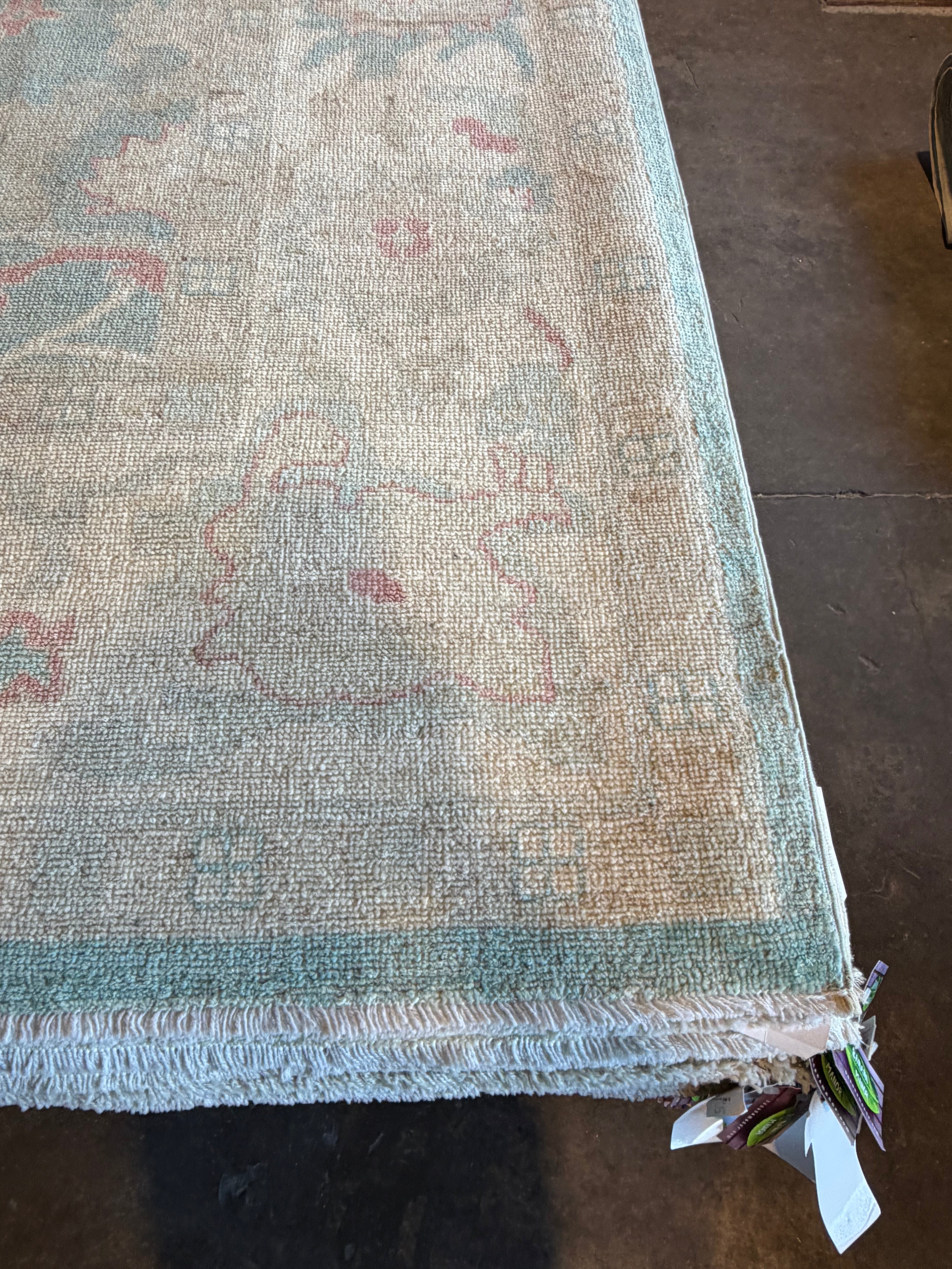 Ella May 9.3x11.8 Blue Afghani Whitewashed Oushak