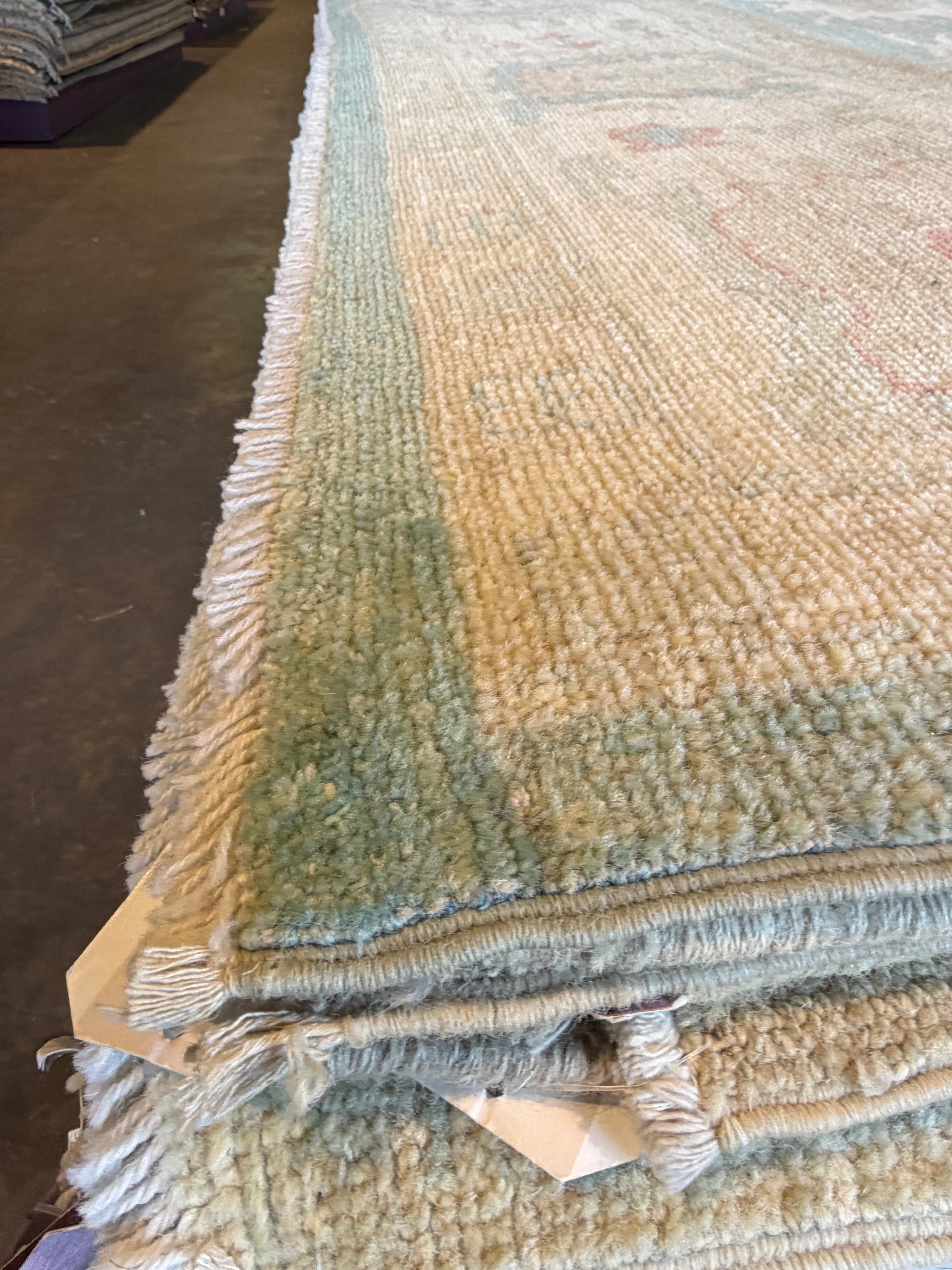 Lillith Greenway 8.11x11.10 Blue Afghani Whitewashed Oushak