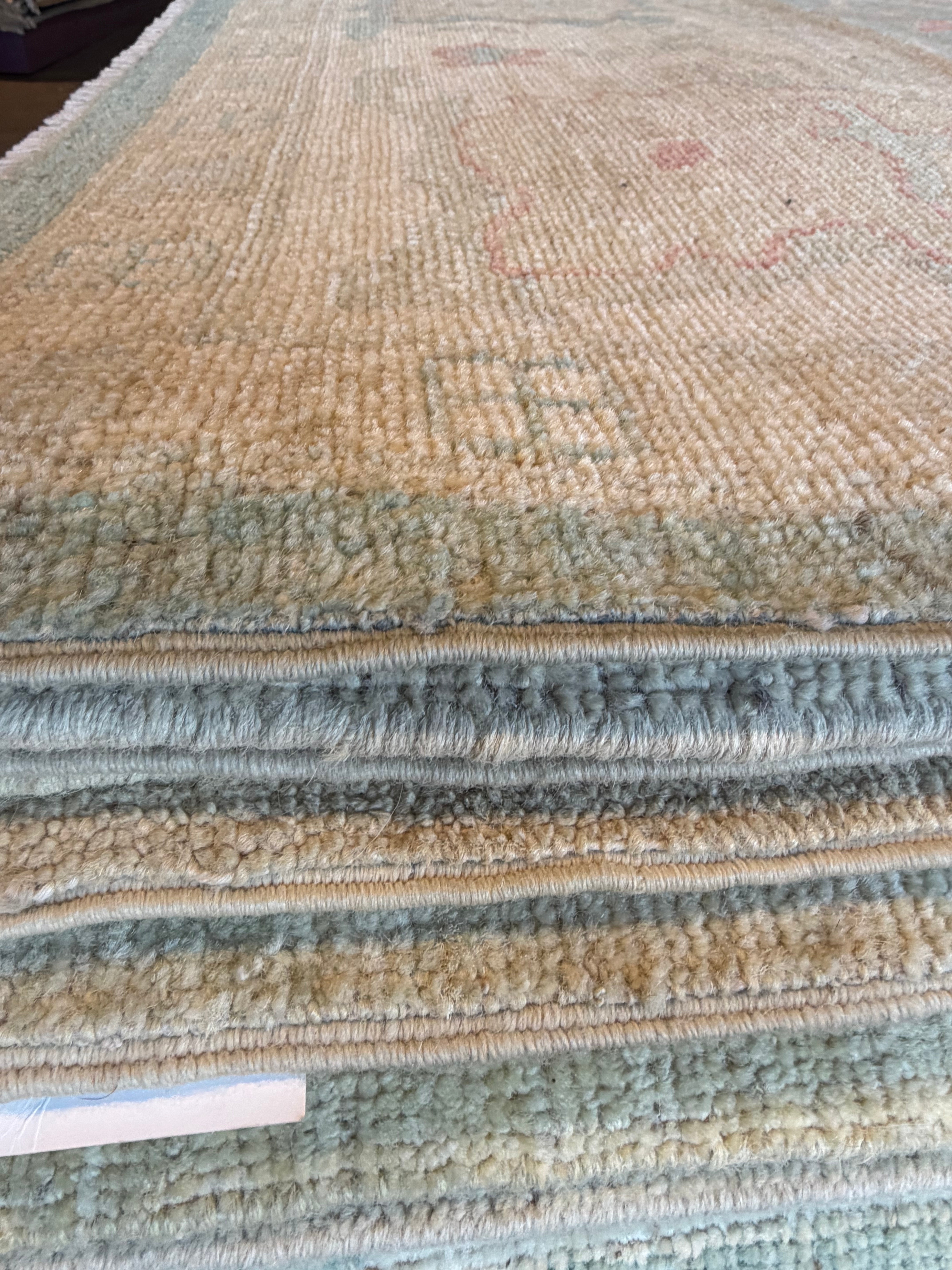 Ella May 9.3x11.8 Blue Afghani Whitewashed Oushak