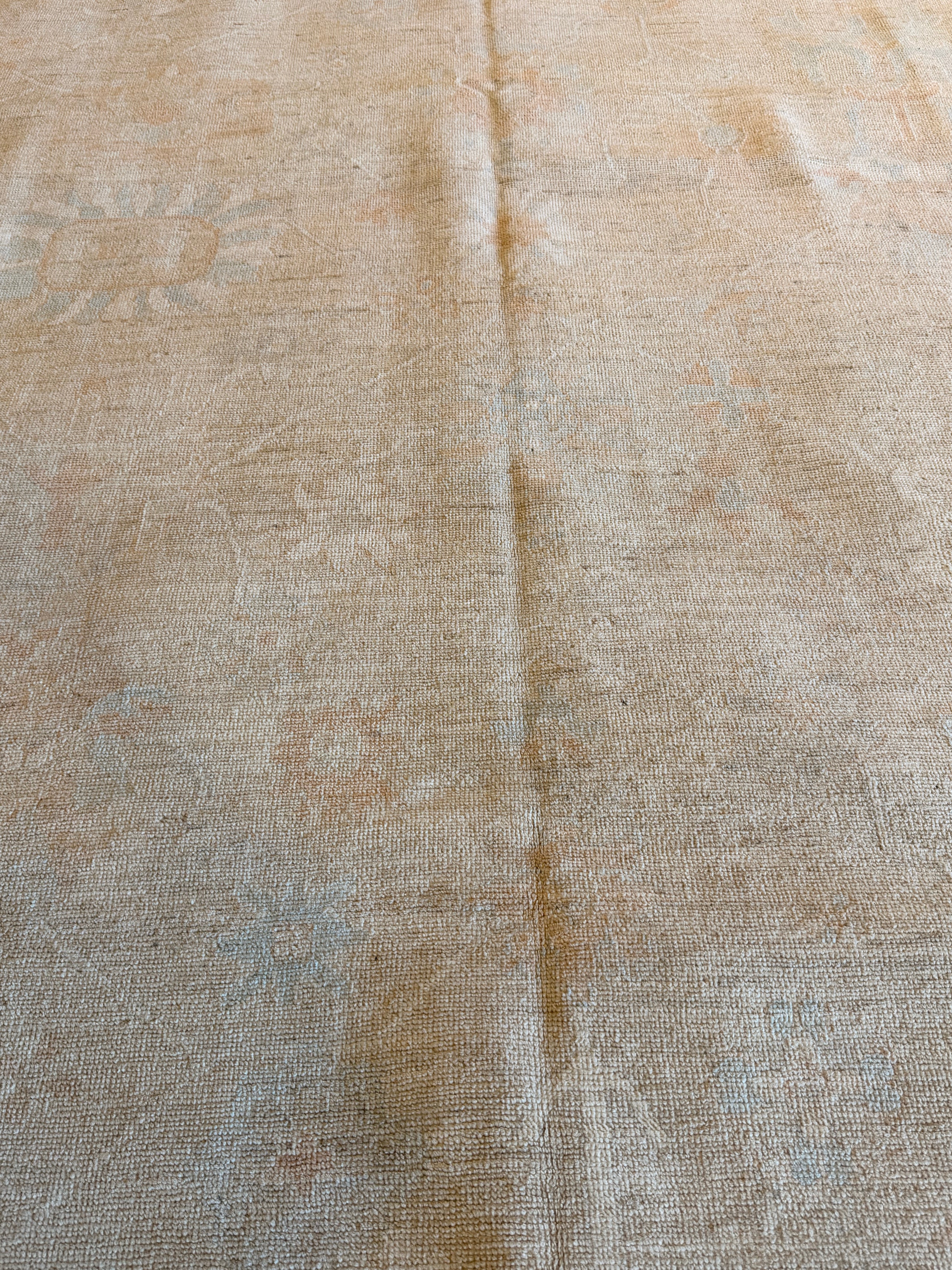 Darlene Gosh 8.11x11.11 Orange and Blue Afghani Whitewashed Oushak