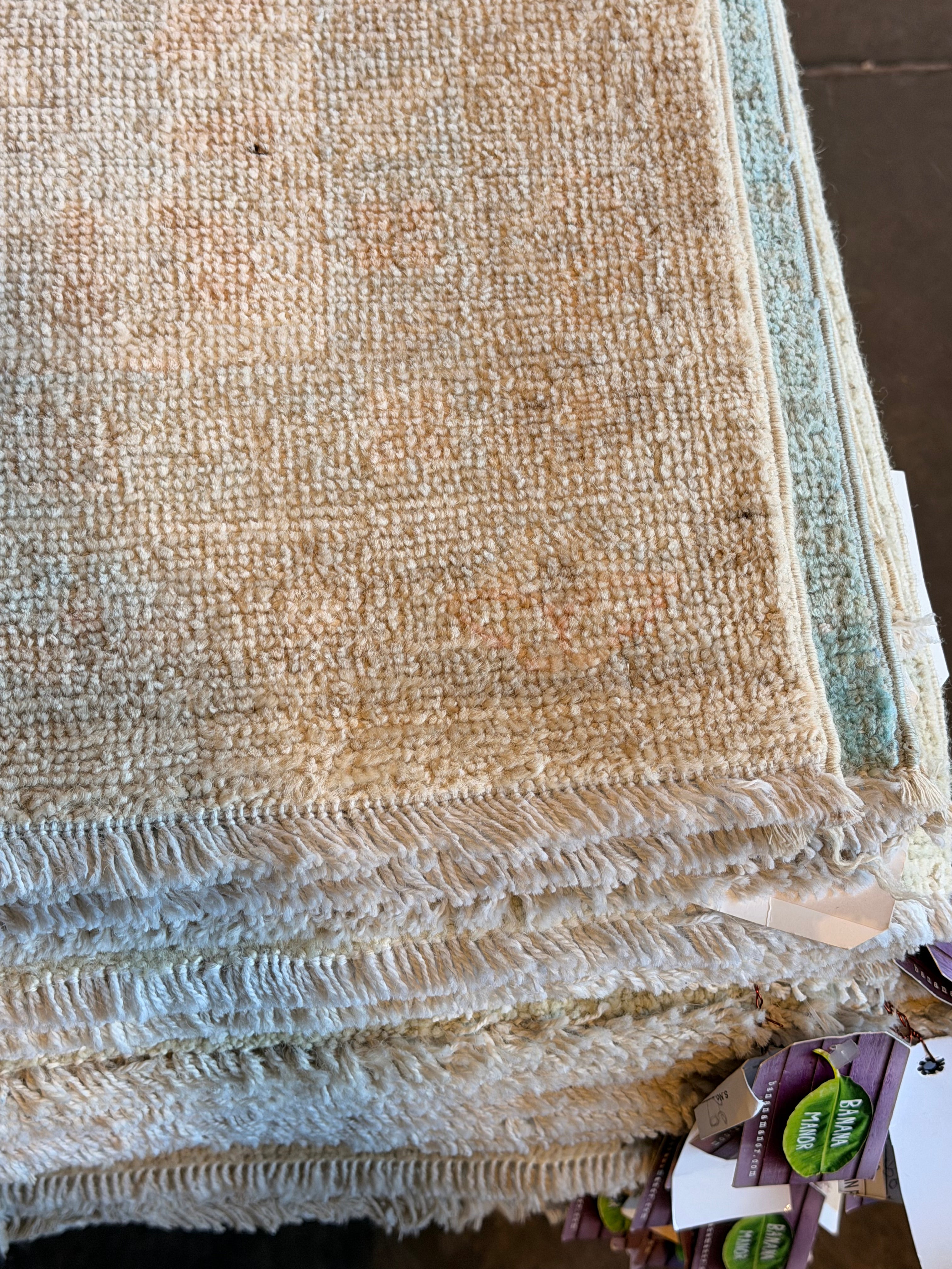 Darlene Gosh 8.11x11.11 Orange and Blue Afghani Whitewashed Oushak