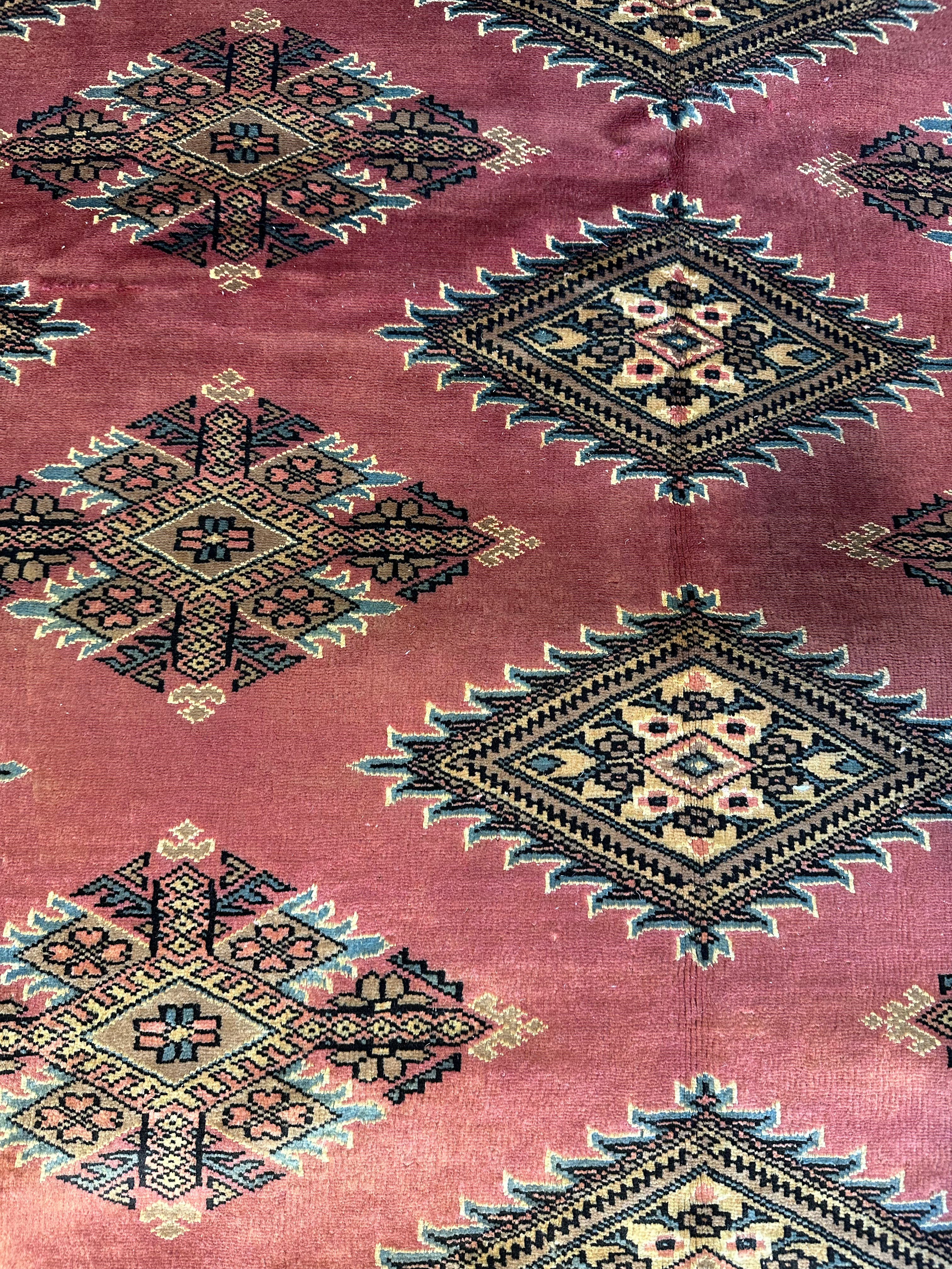 Shari Weiser 8.1x10.4 Pink Afghani Bokhara Rug